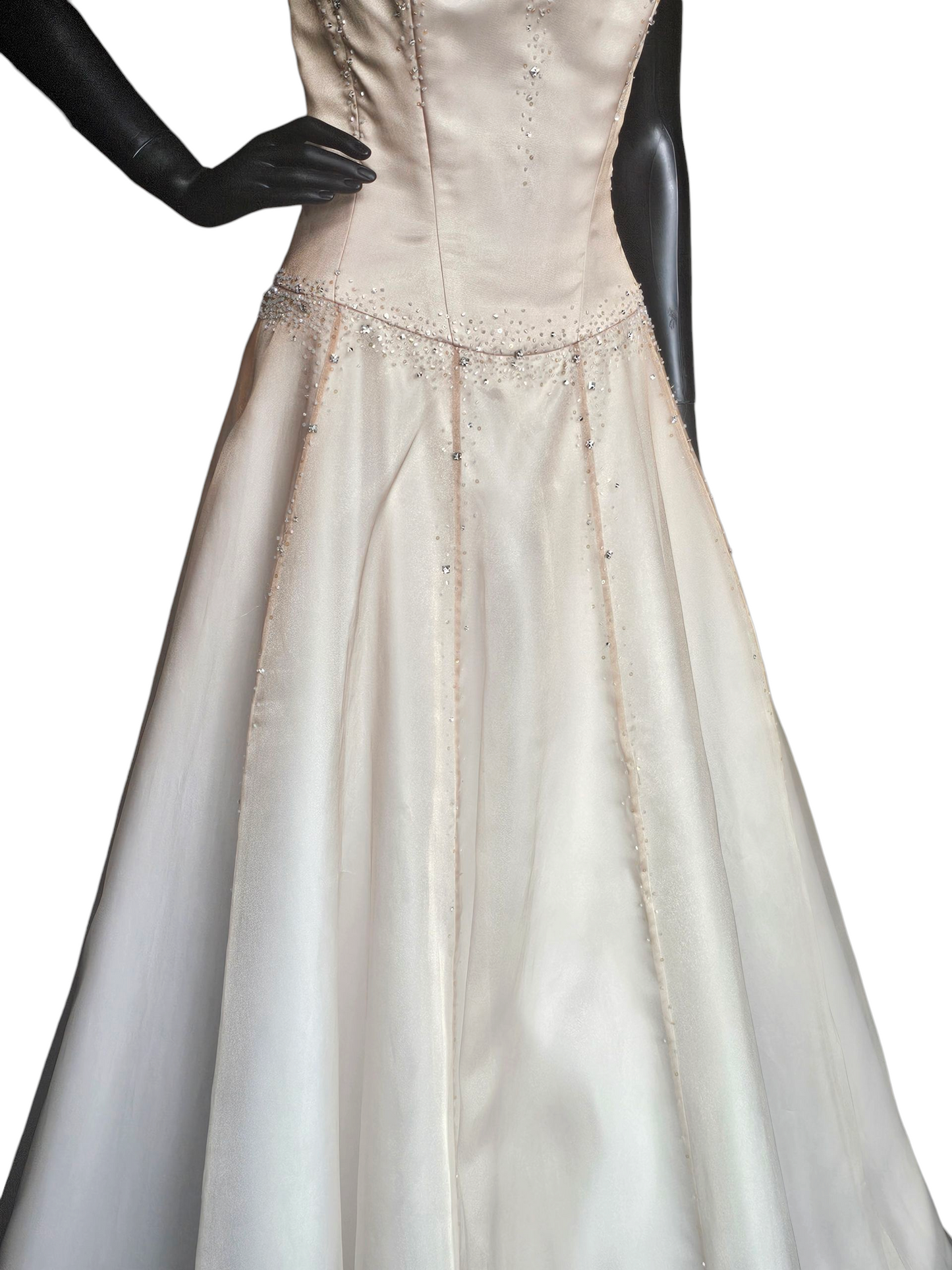 Gold Ombre Organza Straight Strapless A-line Wedding Gown - Maggie Sottero Couture