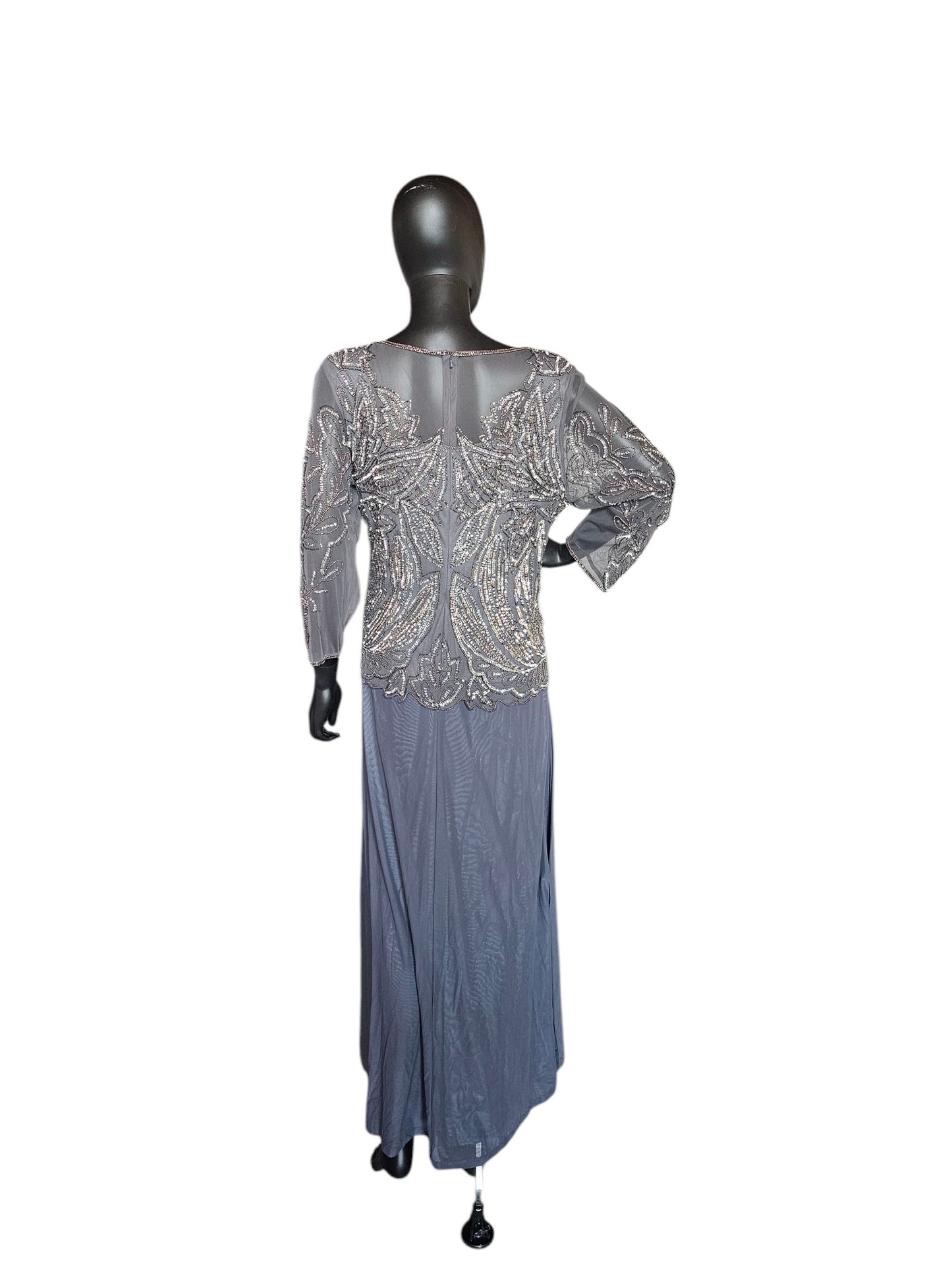 Grey Silver Sequin Illusion Formal - Pisarro Nights