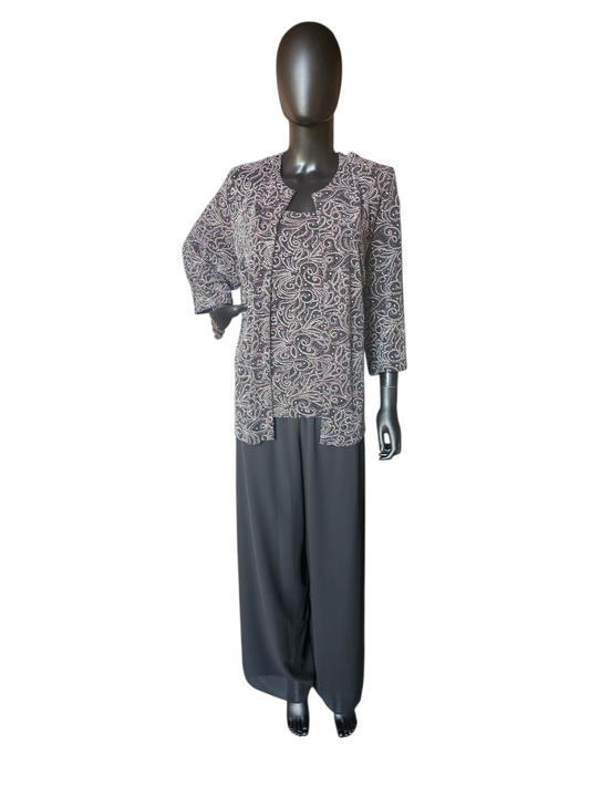 Black/White/Copper 3 Piece Formal Outfit - Alex Evenings