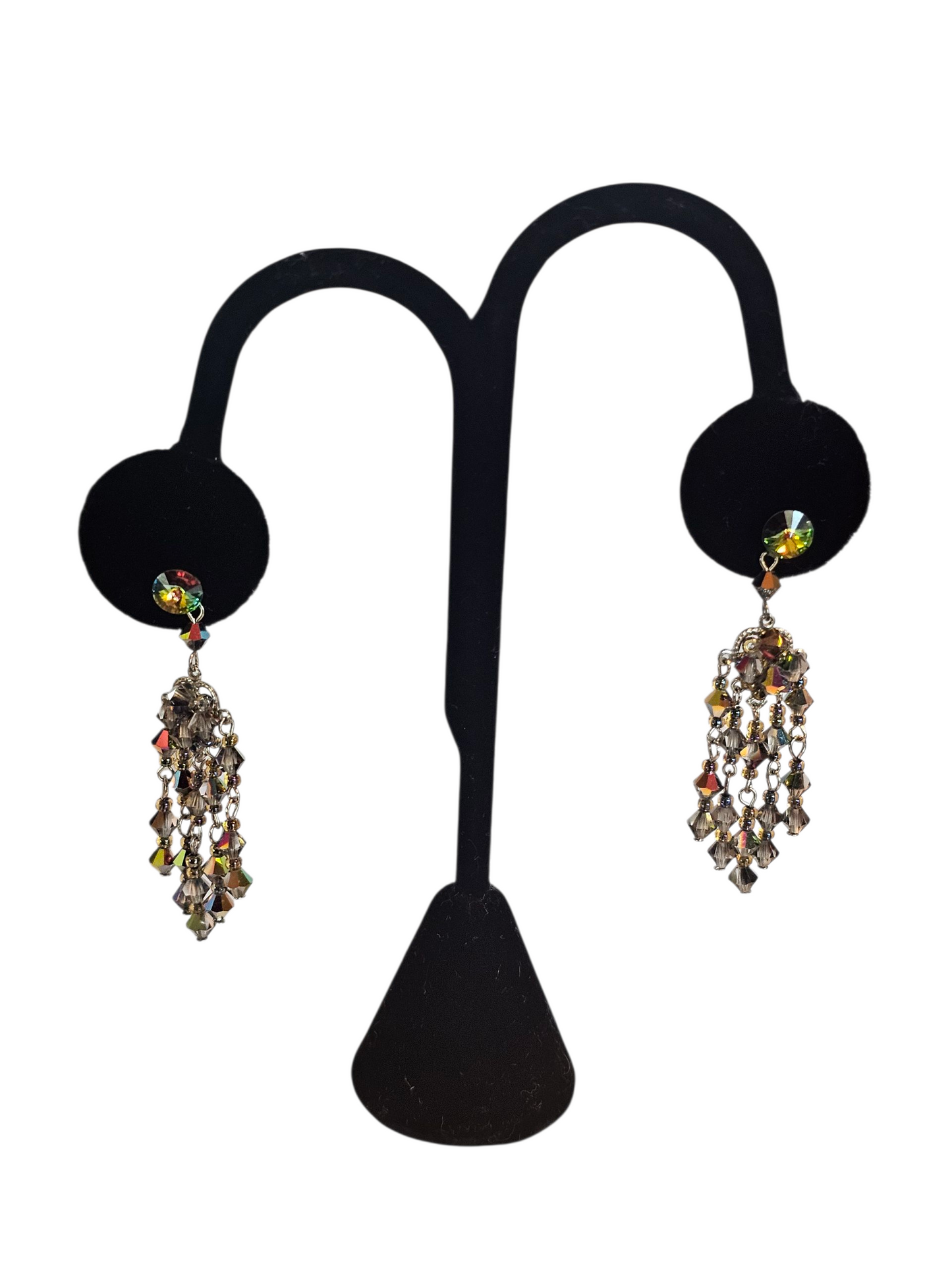 Multicolored Bead Fringe Dangle Earring