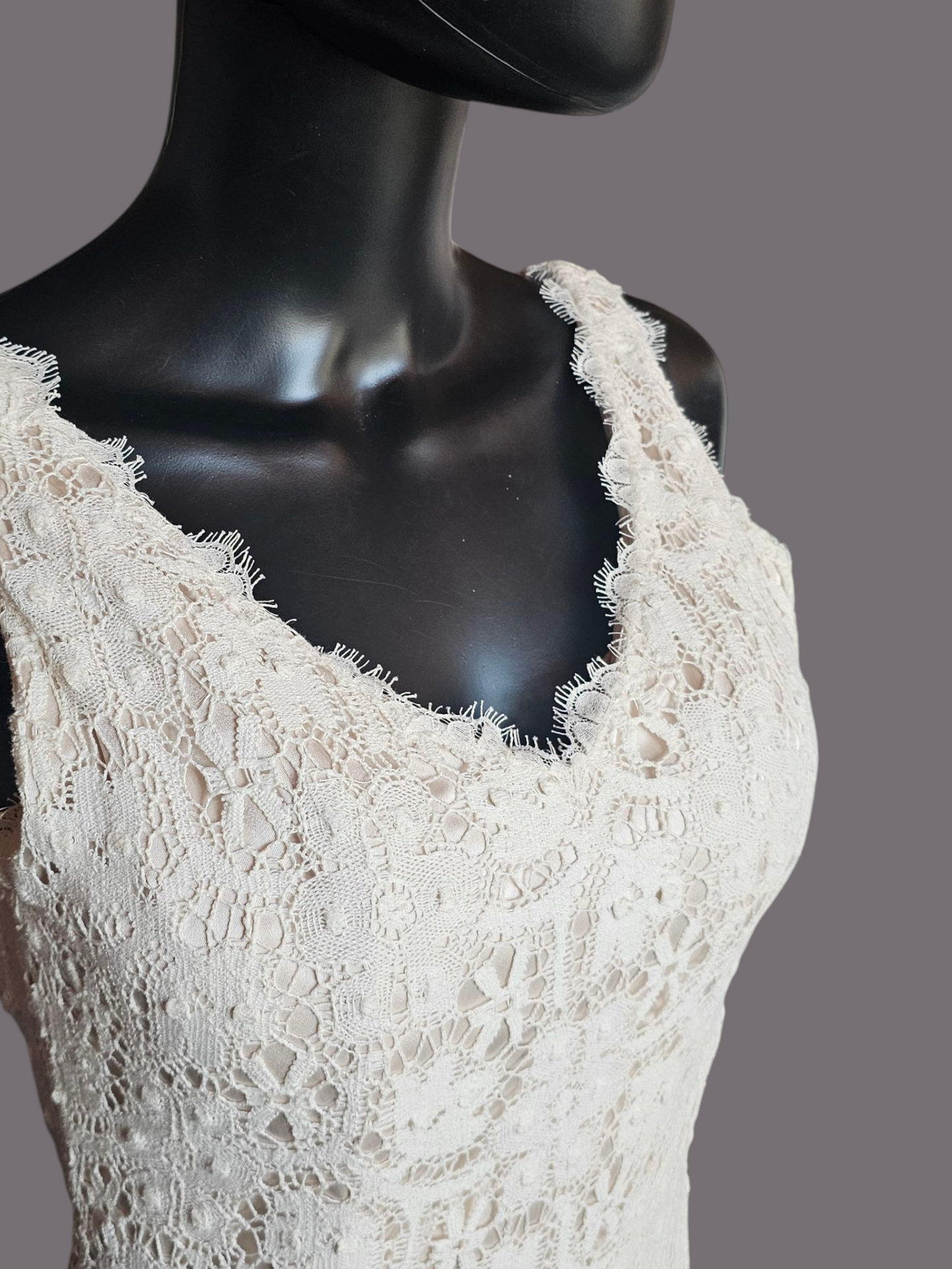 Cream Lace Over Nude Wedding Gown - Blush by JLM