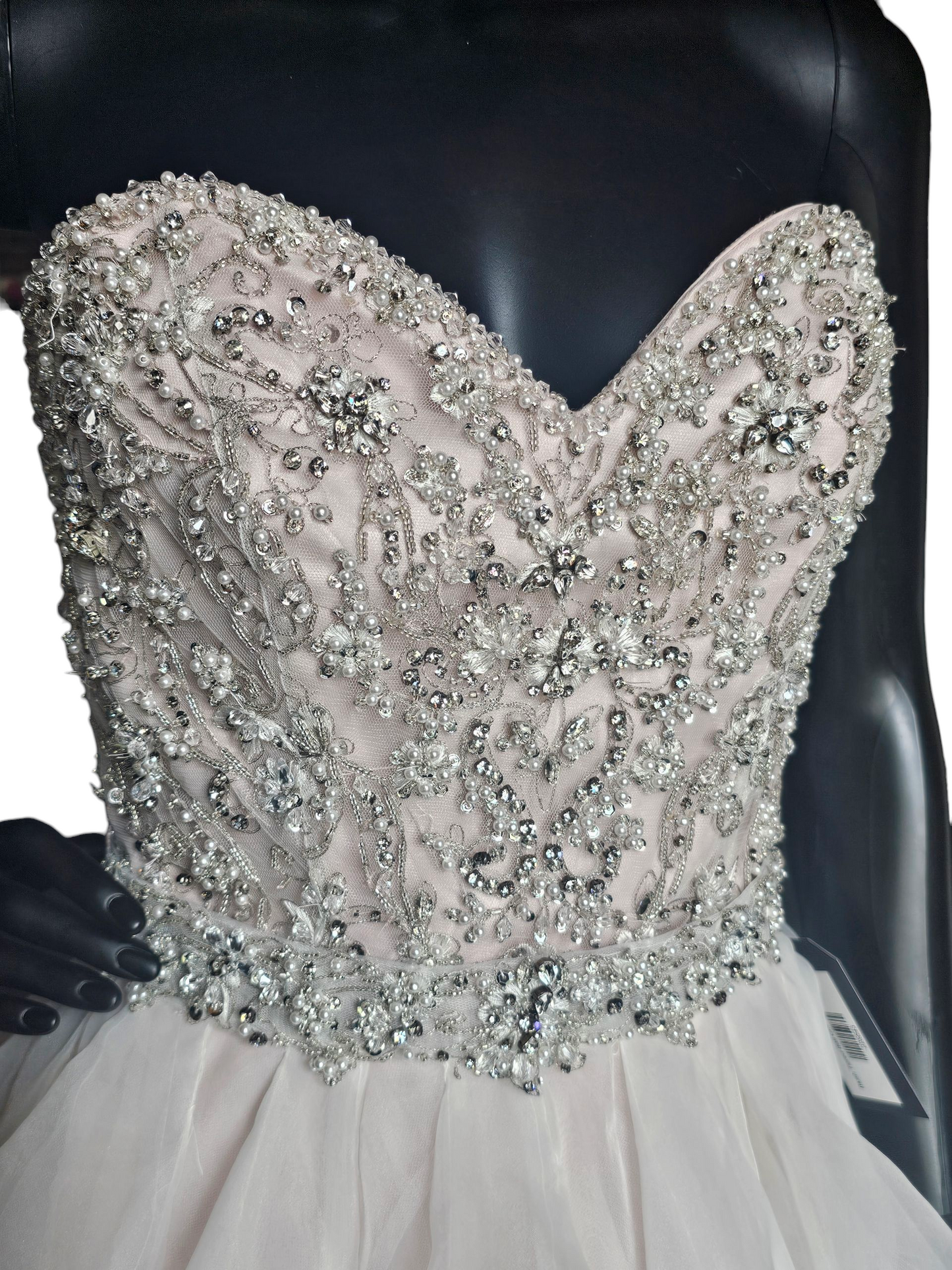 Sweetheart Strapless Blush Tiered Ball Gown Wedding Dress - Mori Lee