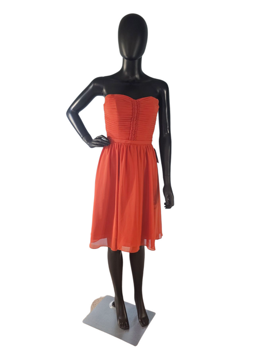 Burnt Orange Chiffon Short Cocktail Dress - Alfred Angelo