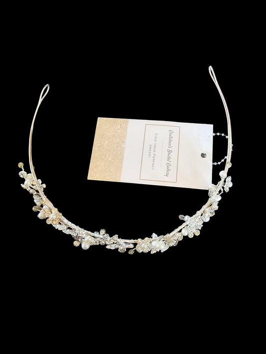 Silver Floral/Freshwater Pearl Tiara