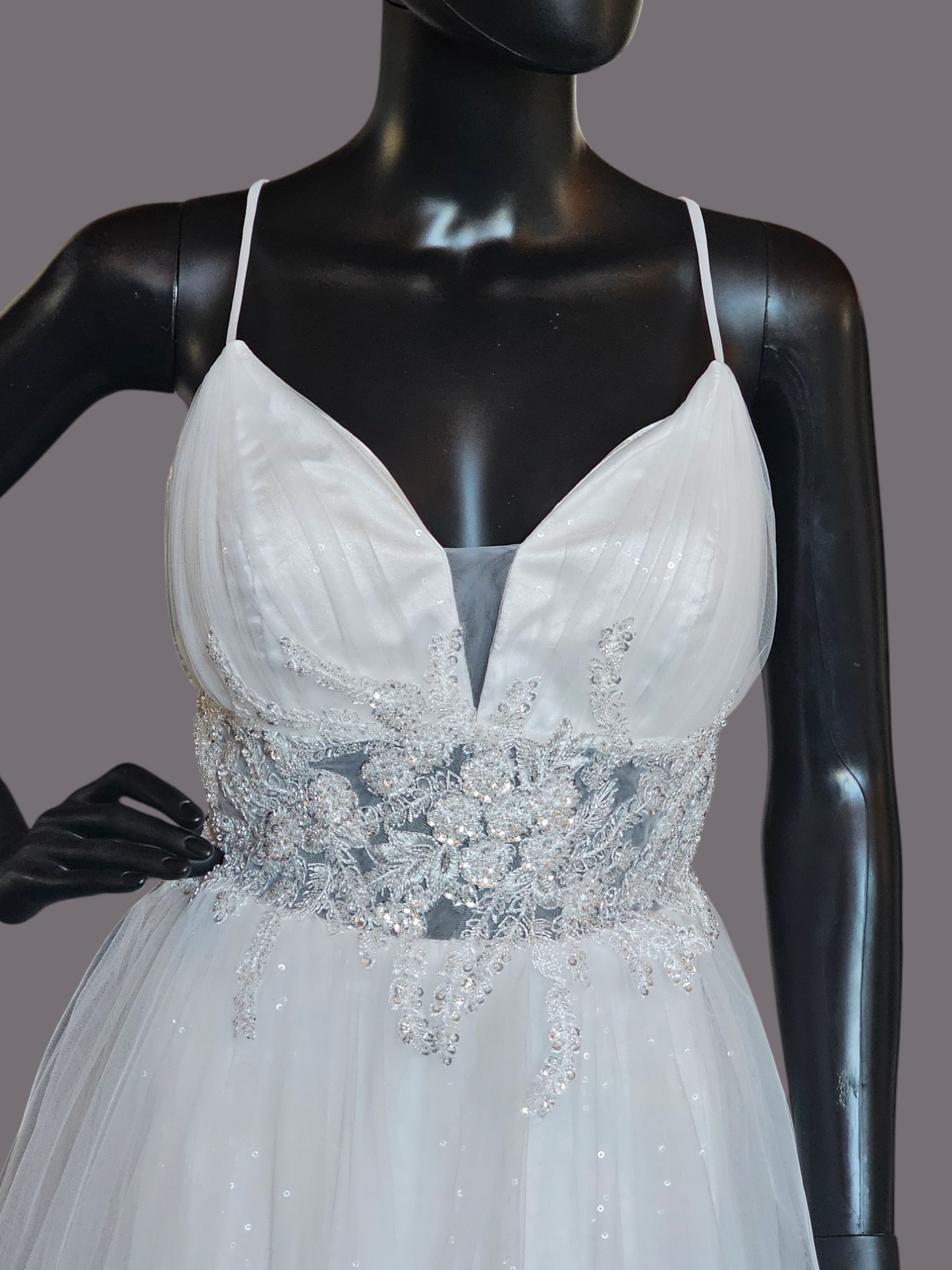 Spaghetti Strap Plunge - Everly Bridal