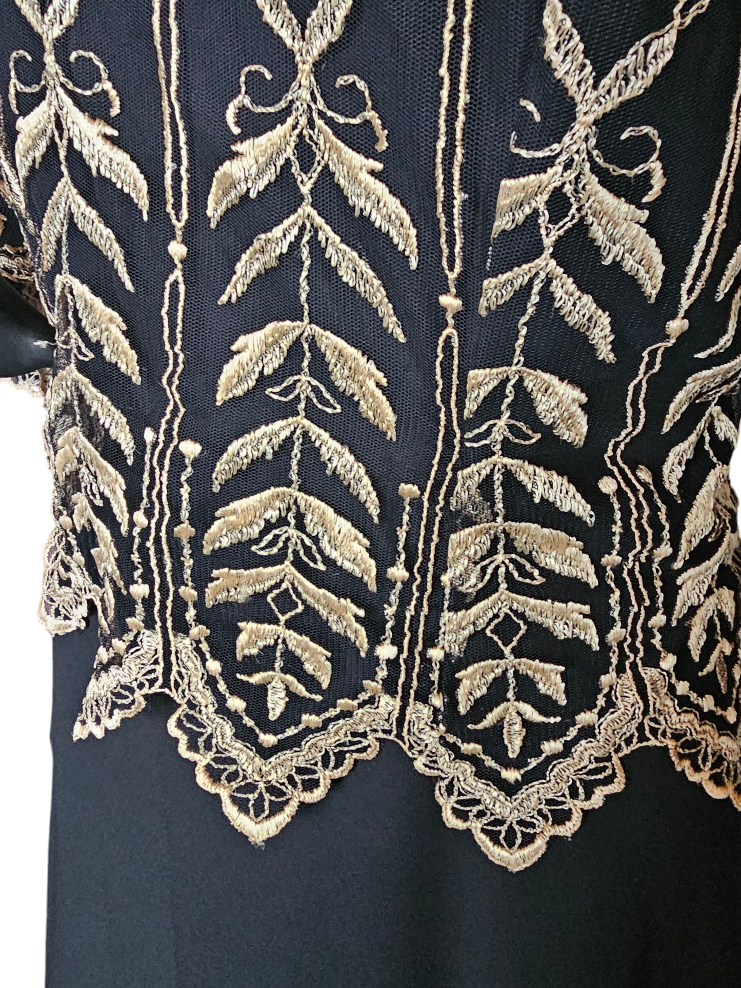 Black/Gold Embroidered Vintage Cachet by Bari Protas