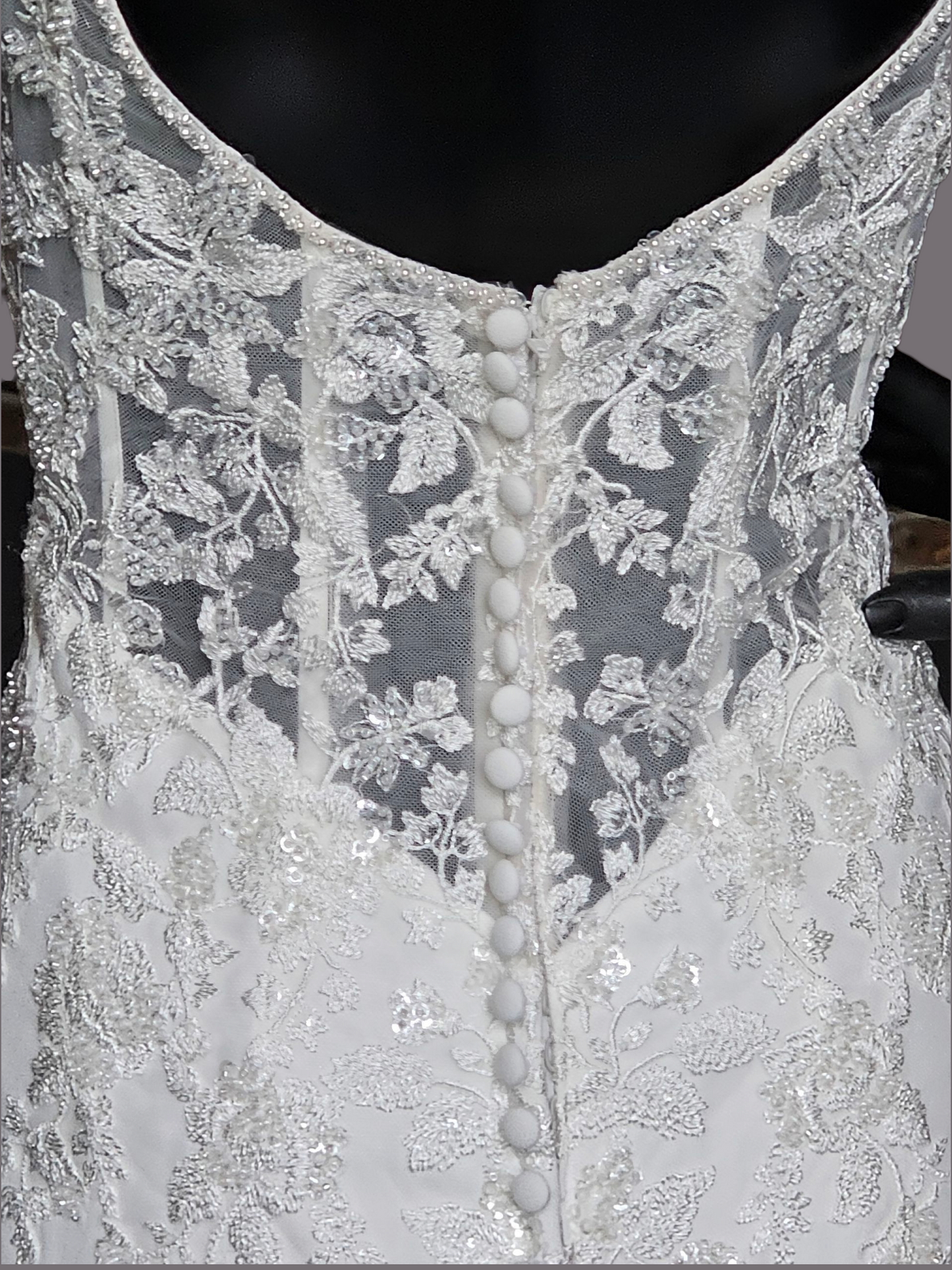 Ivory Crepe Fitted Cap Sleeve Wedding Gown - Mori Lee