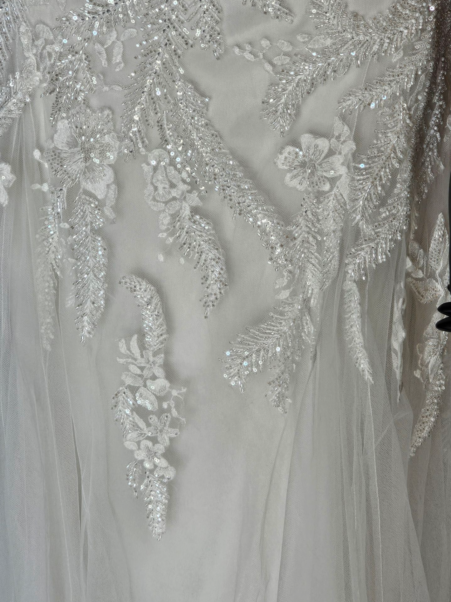 Ivory Beaded Fit/Flare Illusion Wedding Gown - Allure NWT