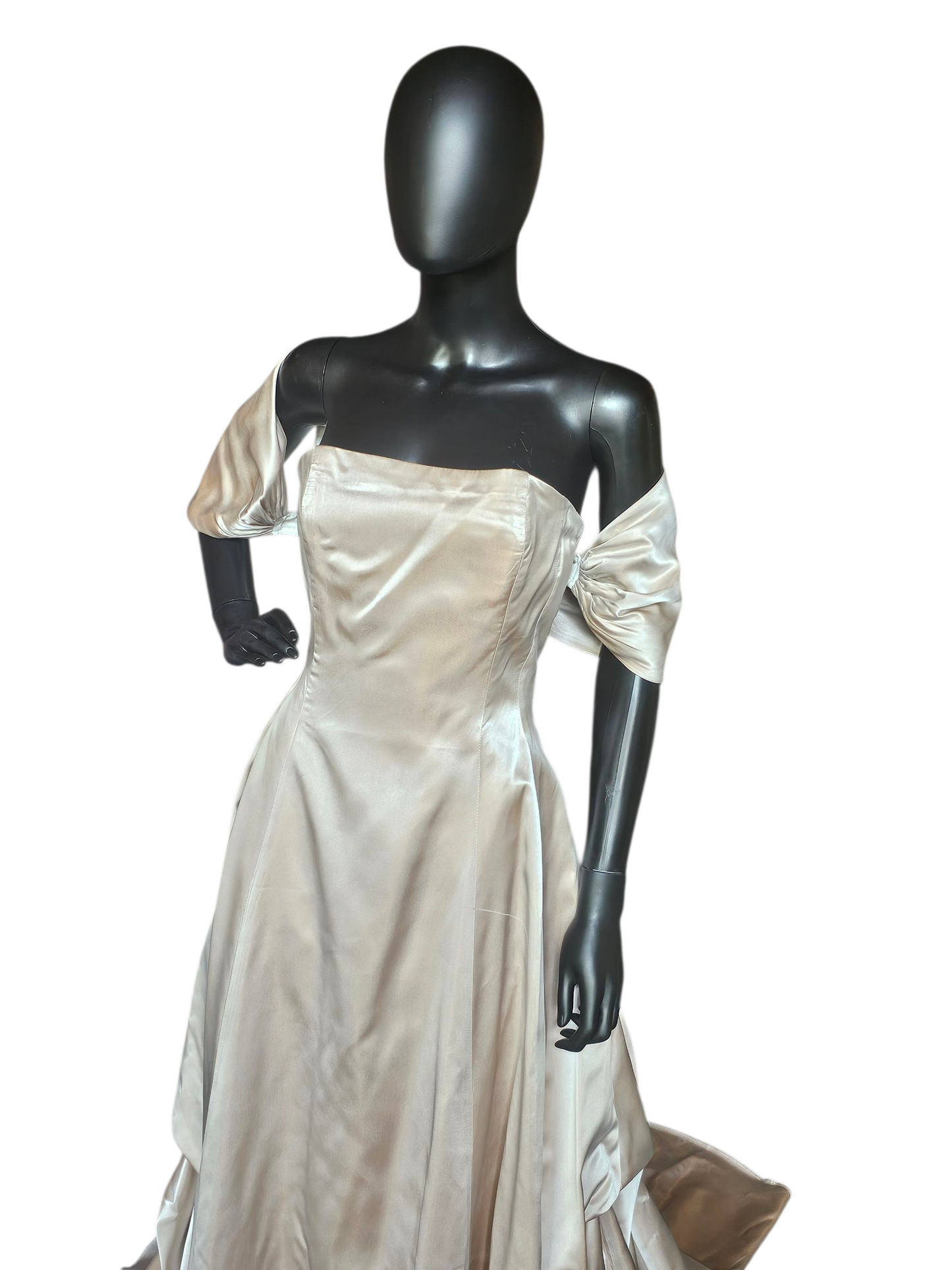 Strapless A-Line Champagne Satin Wedding Gown W/Shrug - Jessica McClintock