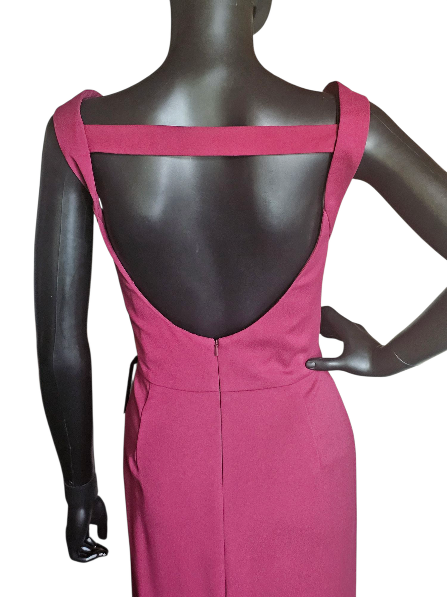 Burgundy Fitted Gown - Hayley Paige - Full Length Formal Gown