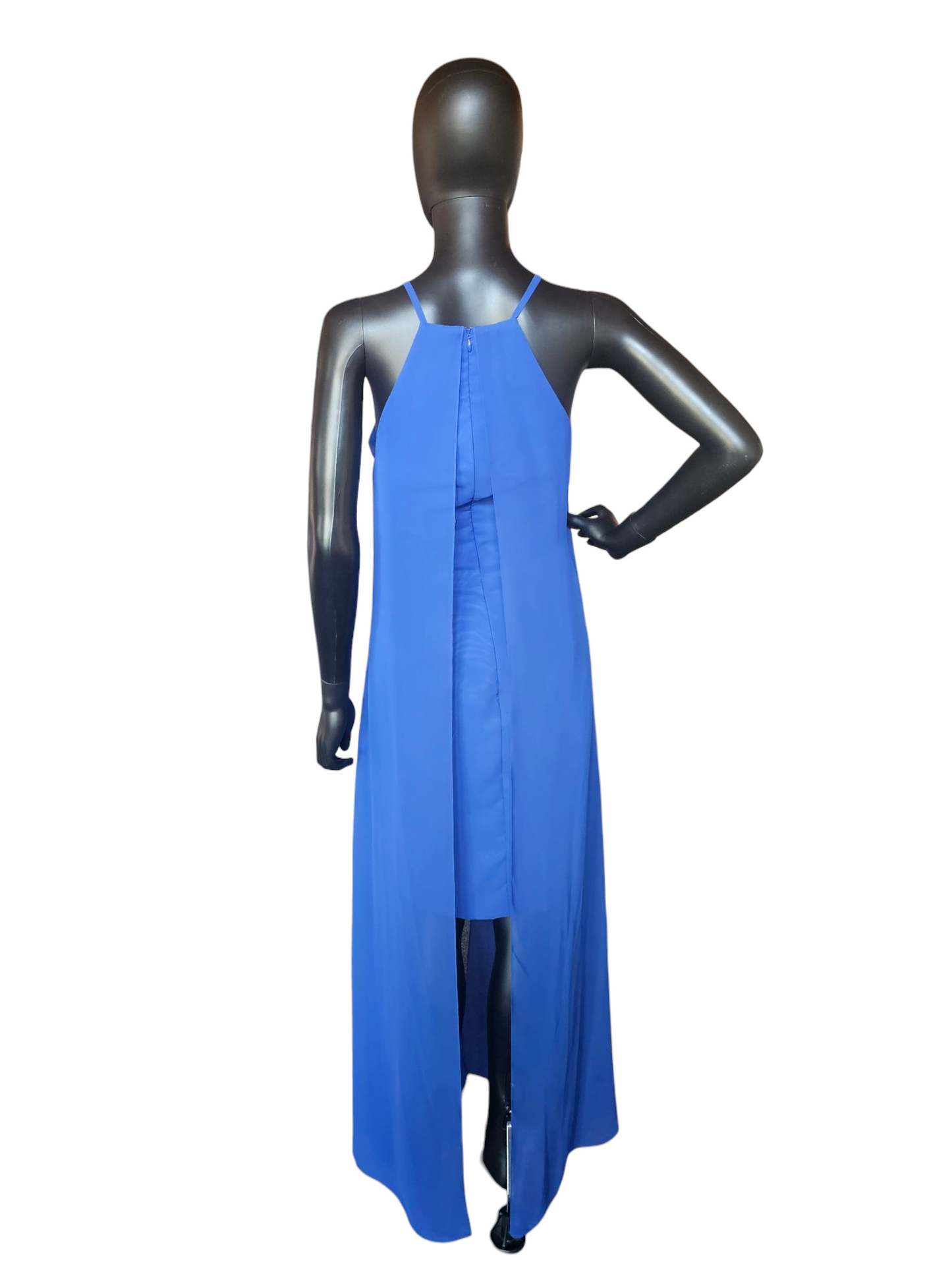 Royal Blue Chiffon Halter Hi/Lo - Da Vinci