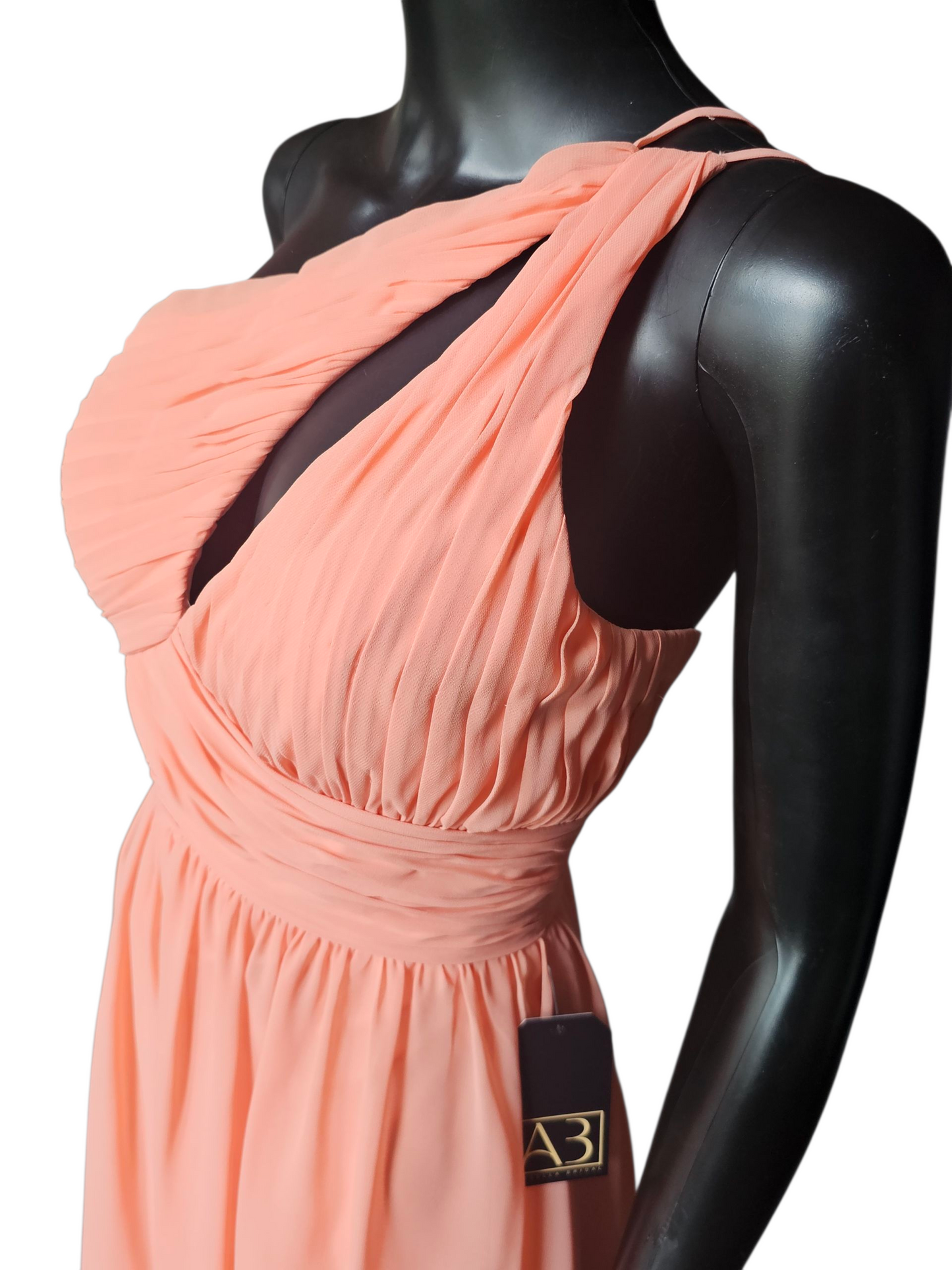 Coral Chiffon One Shoulder Party Dress NWOT - Da Vinci