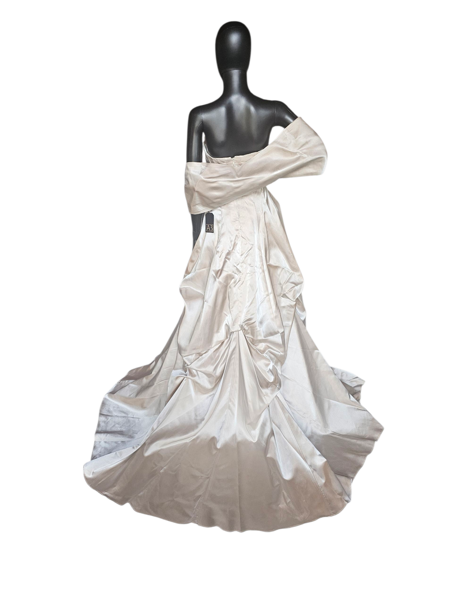 Strapless A-Line Champagne Satin Wedding Gown W/Shrug - Jessica McClintock