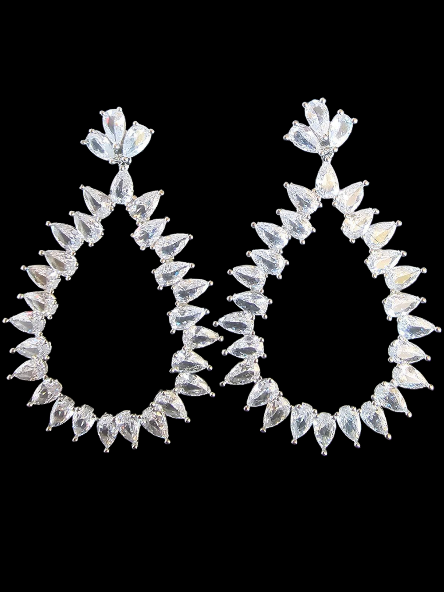 Fringe Rhinestone Hoop Earring - Marionat