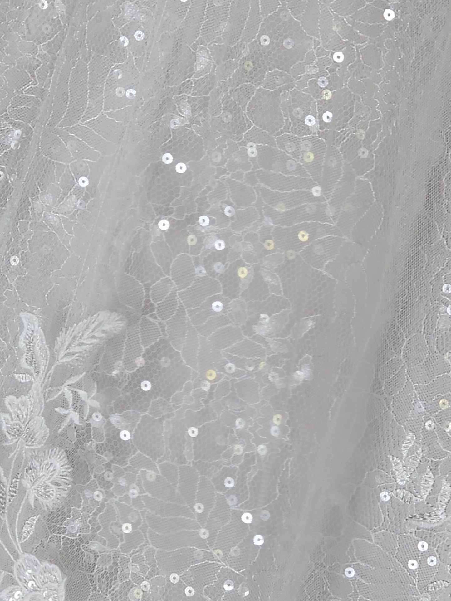 Ivory Illusion Neckline Plunge A-Line Floral Lace Wedding Gown - Morilee