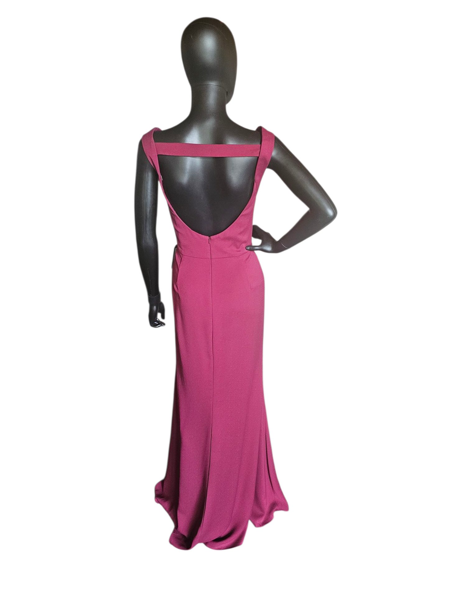 Burgundy Fitted Gown - Hayley Paige - Full Length Formal Gown