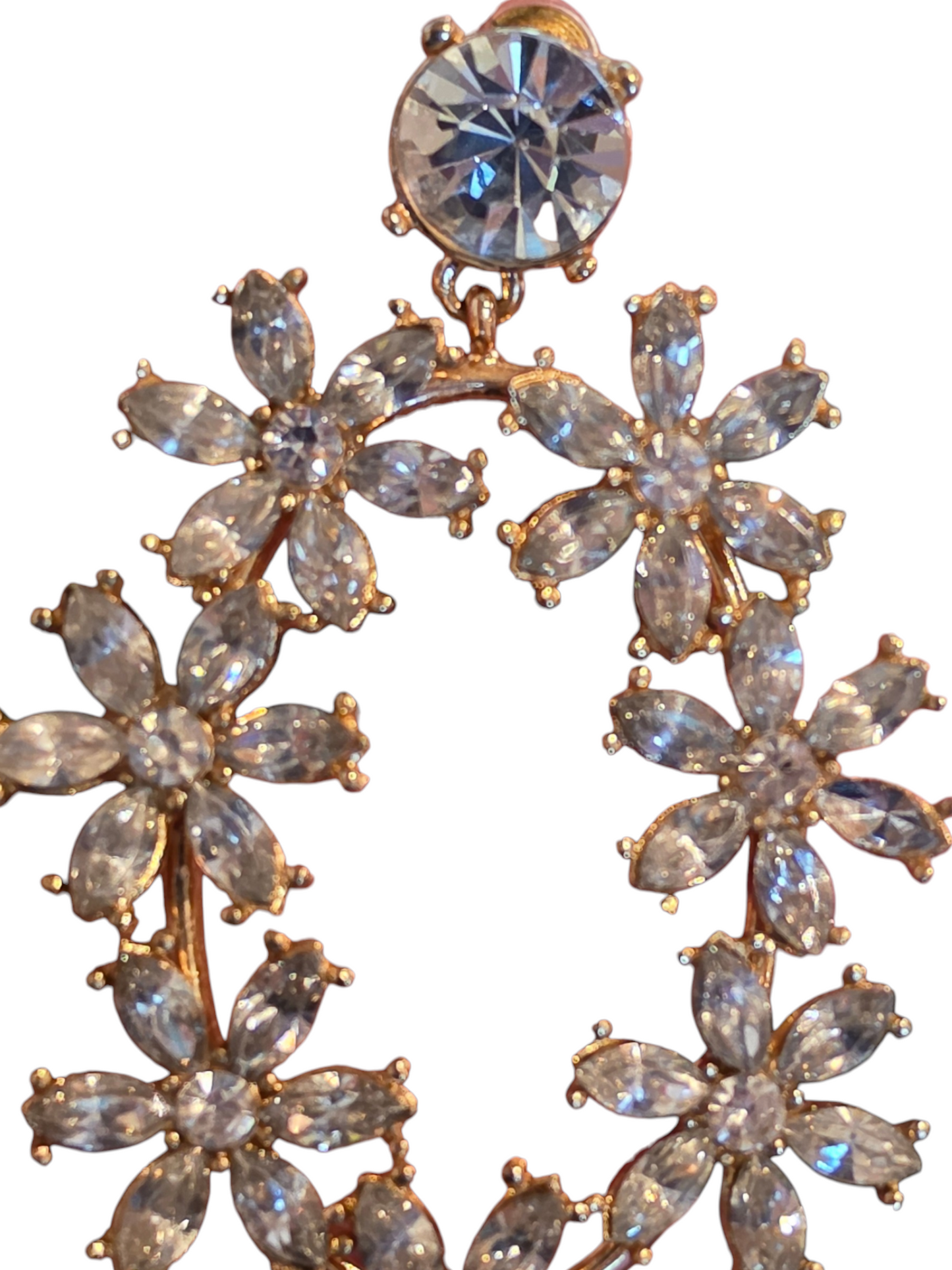 Gold Flower Hoop Earring