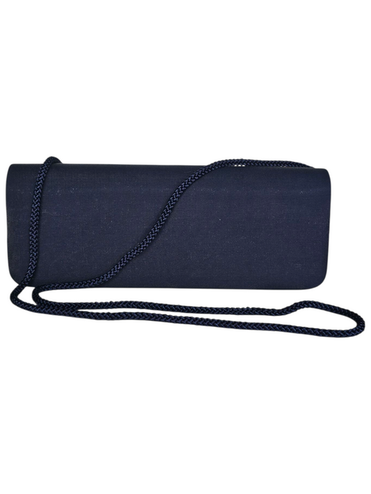 Navy Fabric Rectangle Clutch