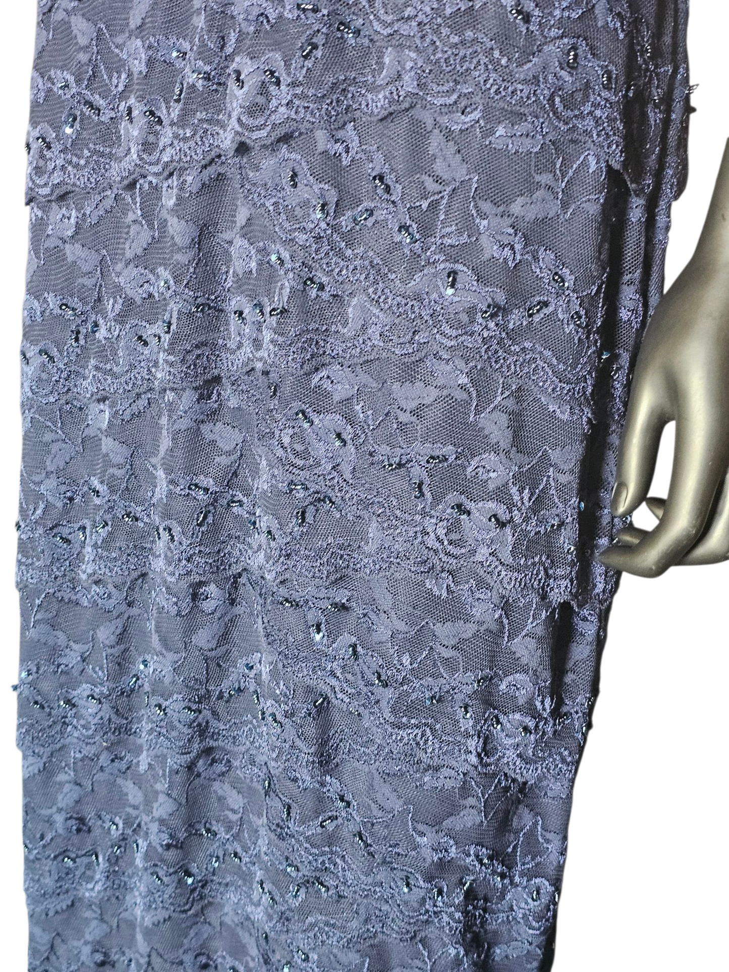 Navy Stretch Lace Cap Sleeve - PETITE