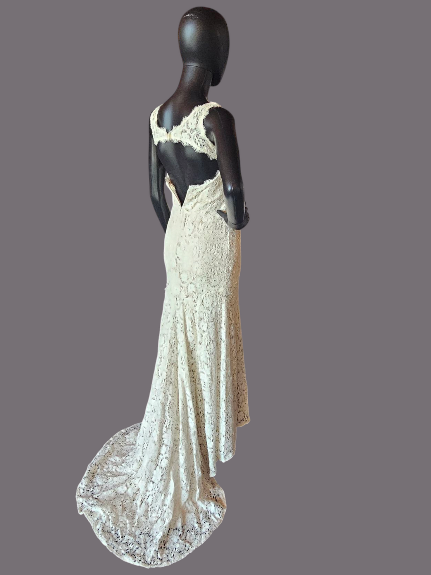 Cream Lace Over Nude Wedding Gown - Blush by JLM