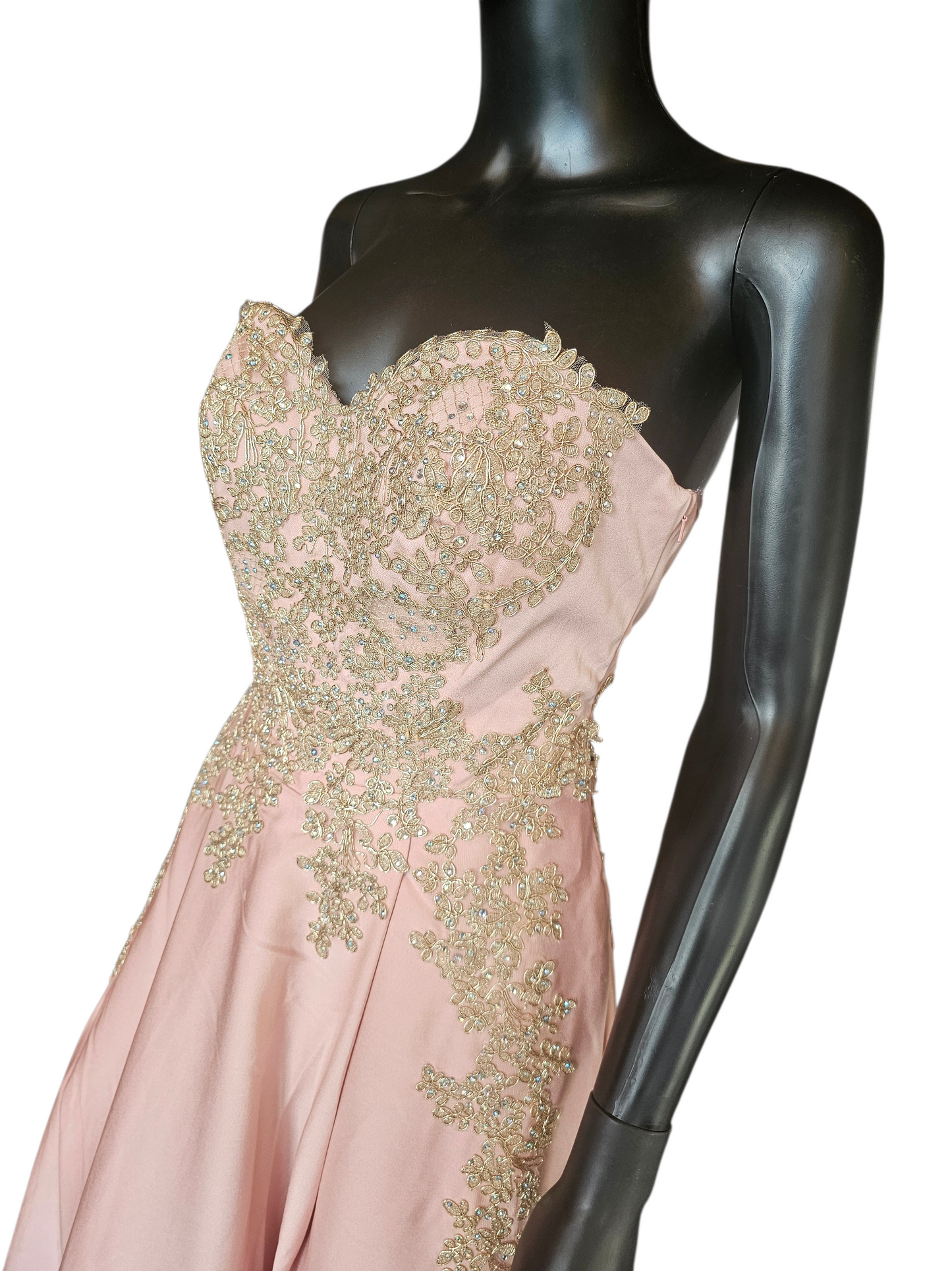 Dusty Rose/Gold High Low Formal Dress - LA Merchandise