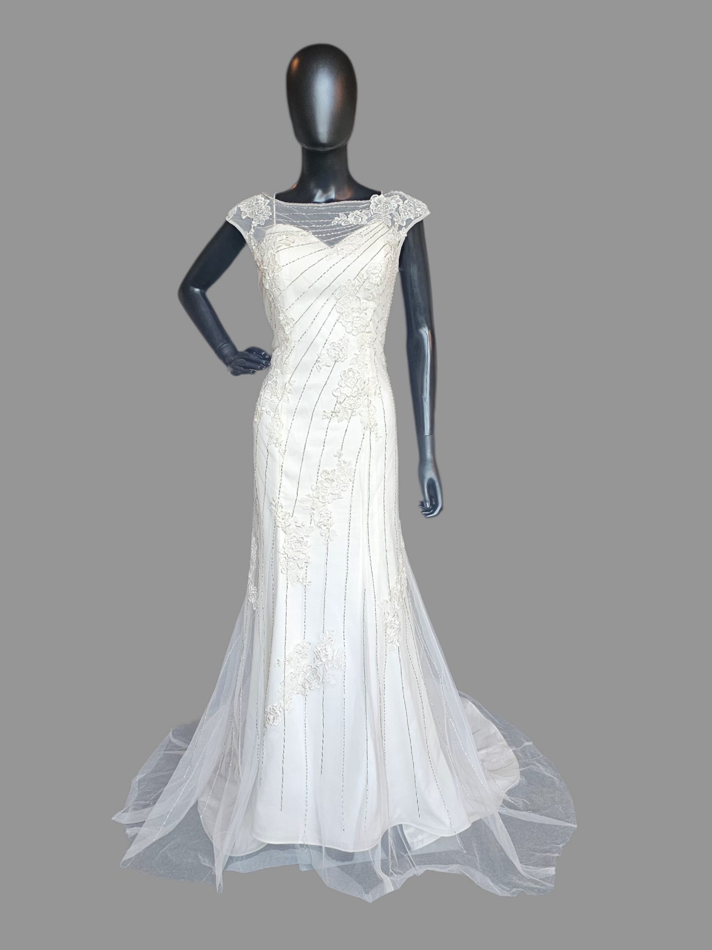 Sweetheart Sheath with Beaded Overlay - Da Vinci