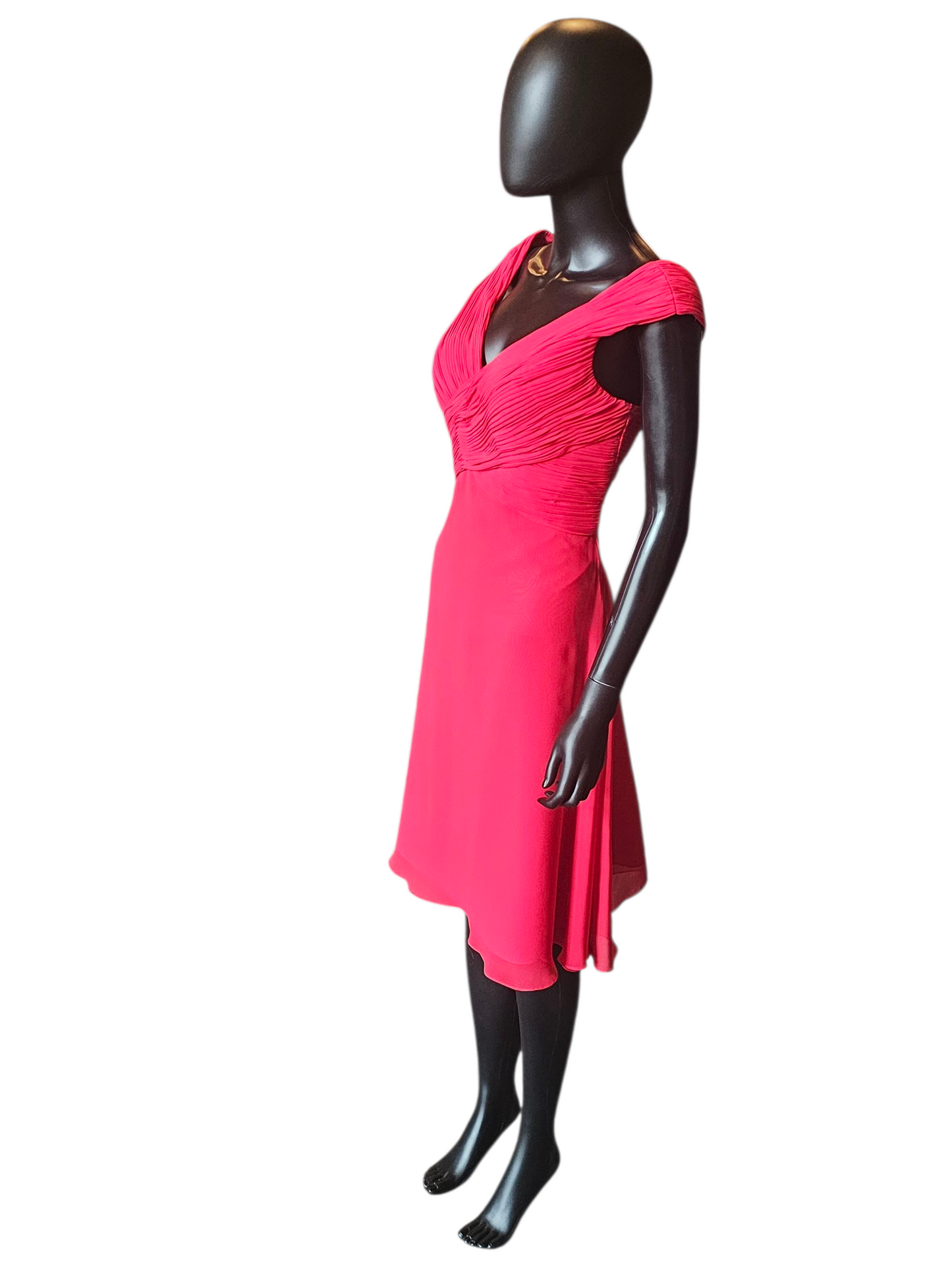Cherry Red Chiffon Party Dress - Da Vinci