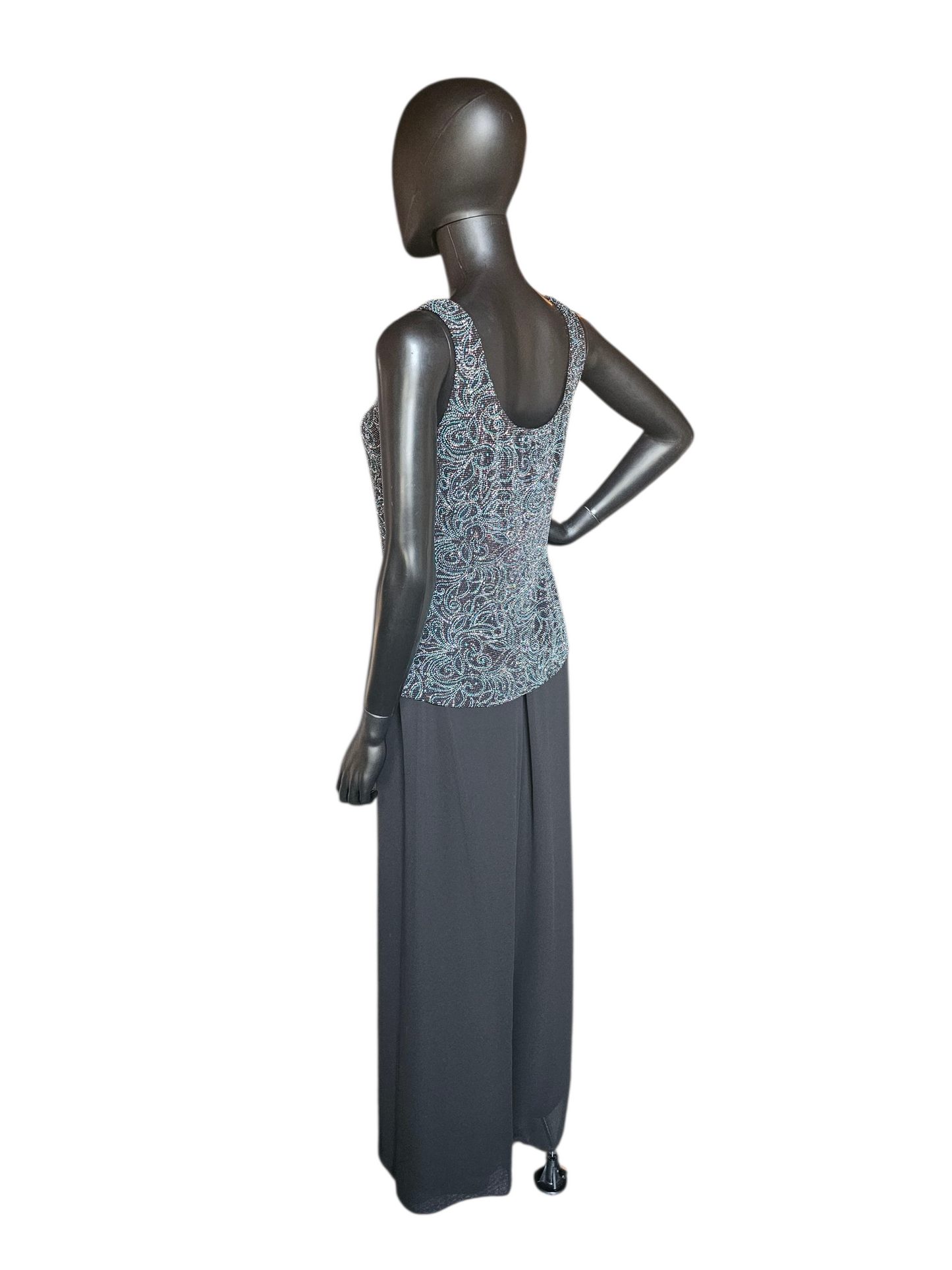 Black/White/Teal 3 Piece Formal Outfit - Alex Evenings