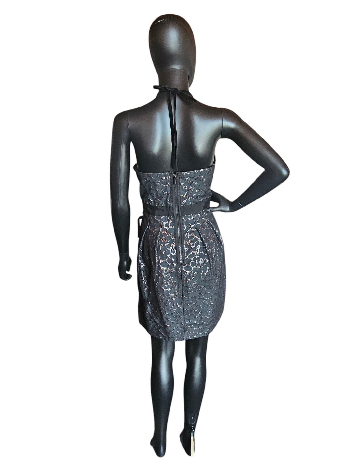 Black/Silver Jaquard Cocktail Dress - BCBG Max