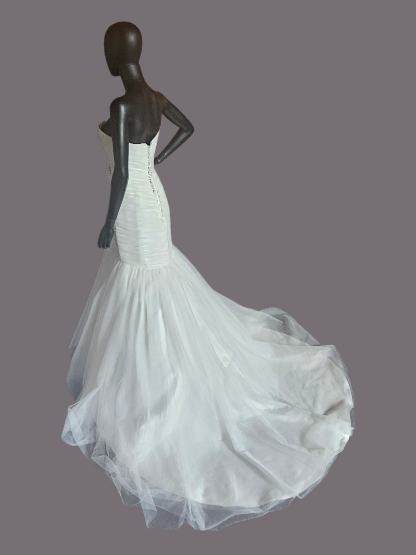 Tulle Fit Flare Strapless Wedding Gown - Mori Lee