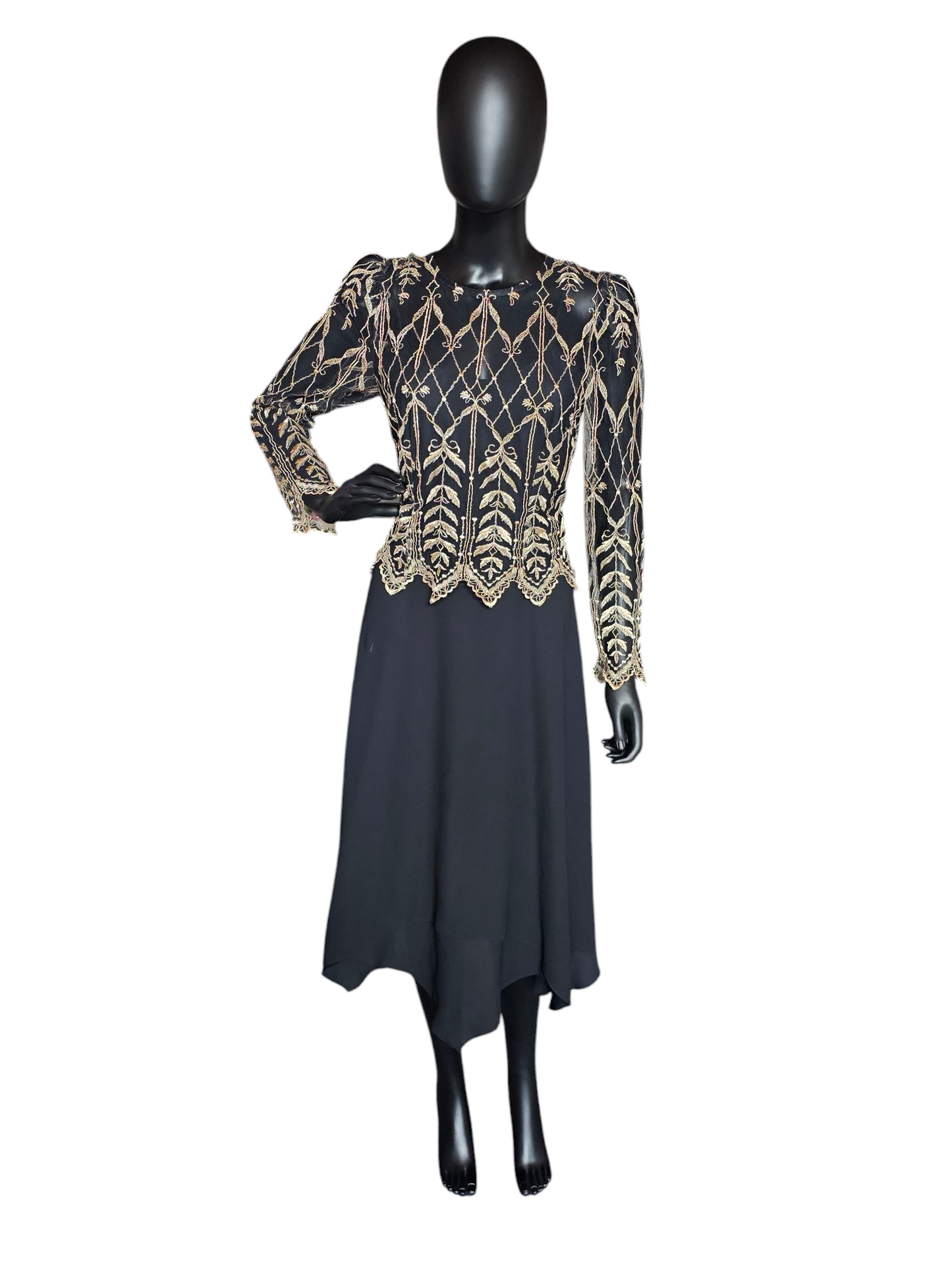 Black/Gold Embroidered Vintage Cachet by Bari Protas