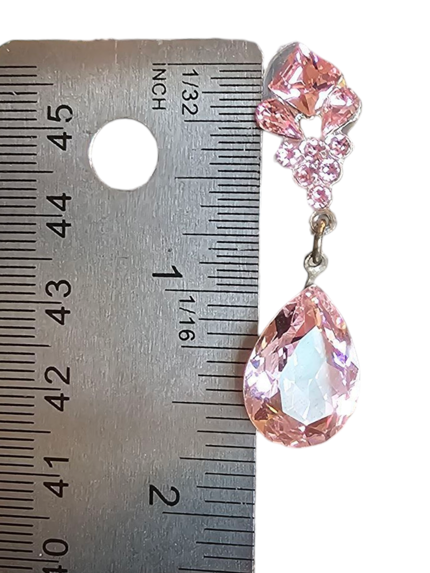Large Pink Teardrop Earring
