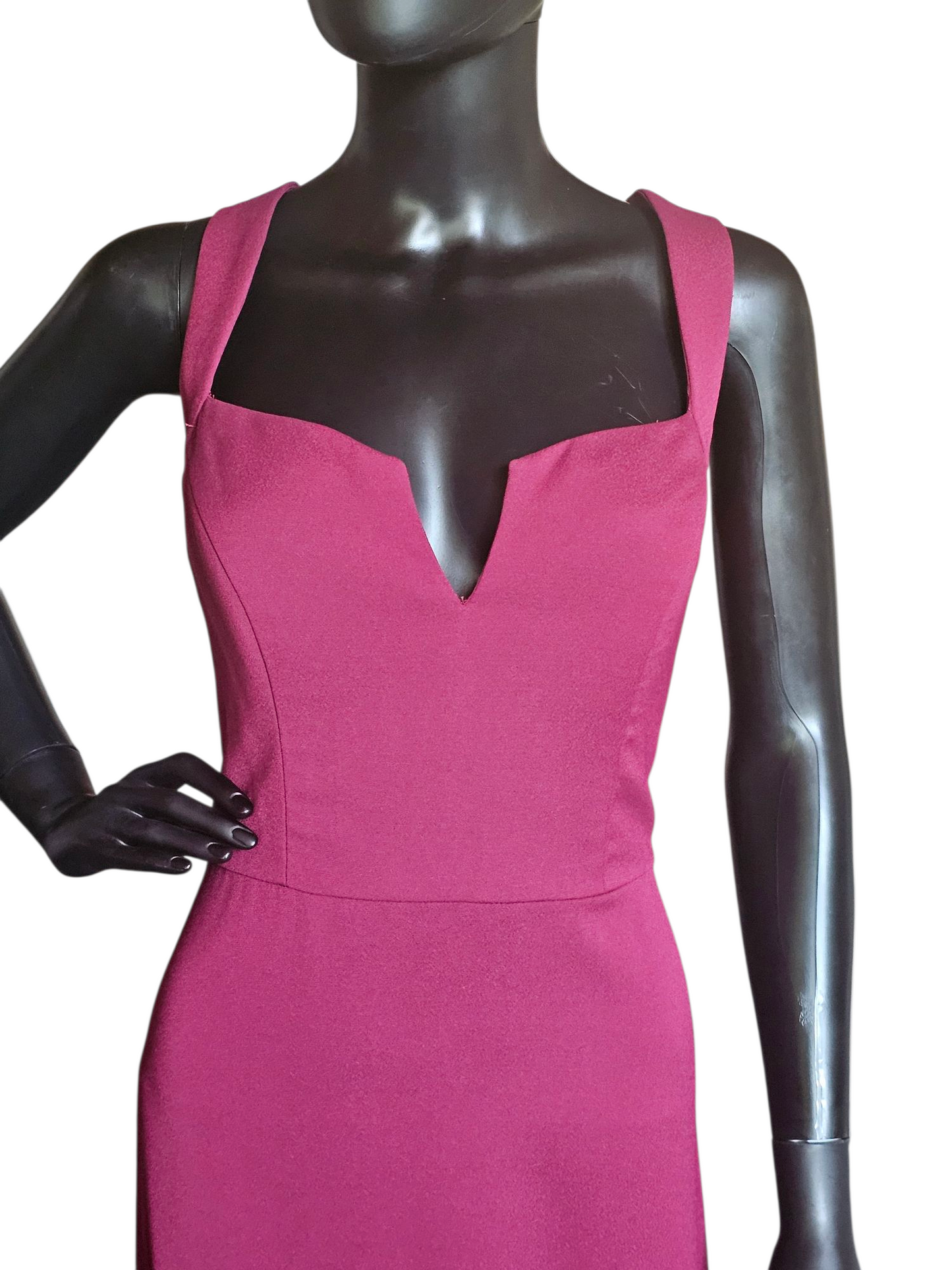 Burgundy Fitted Gown - Hayley Paige - Full Length Formal Gown