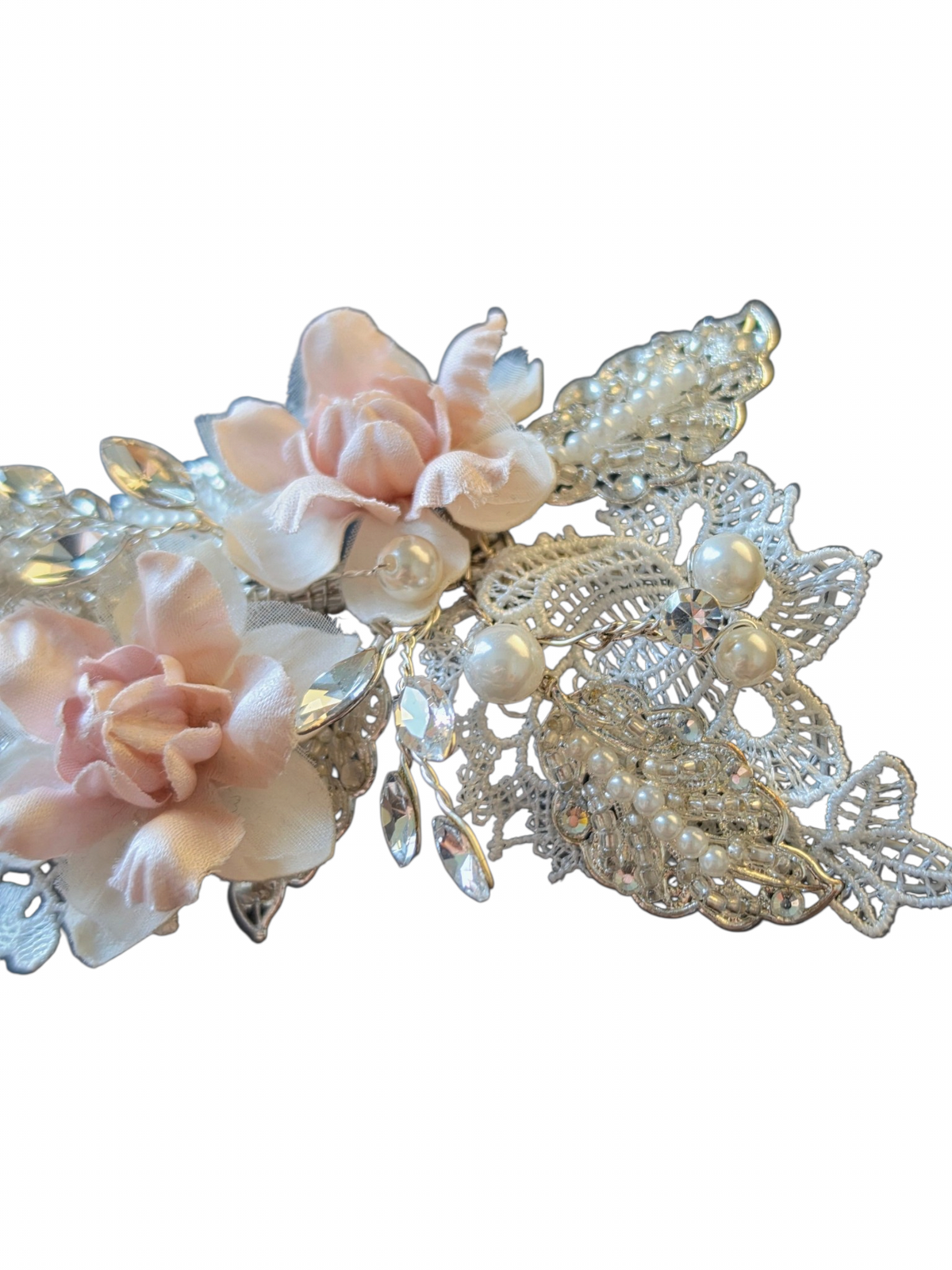 Blush Floral Alligator Hair Clip