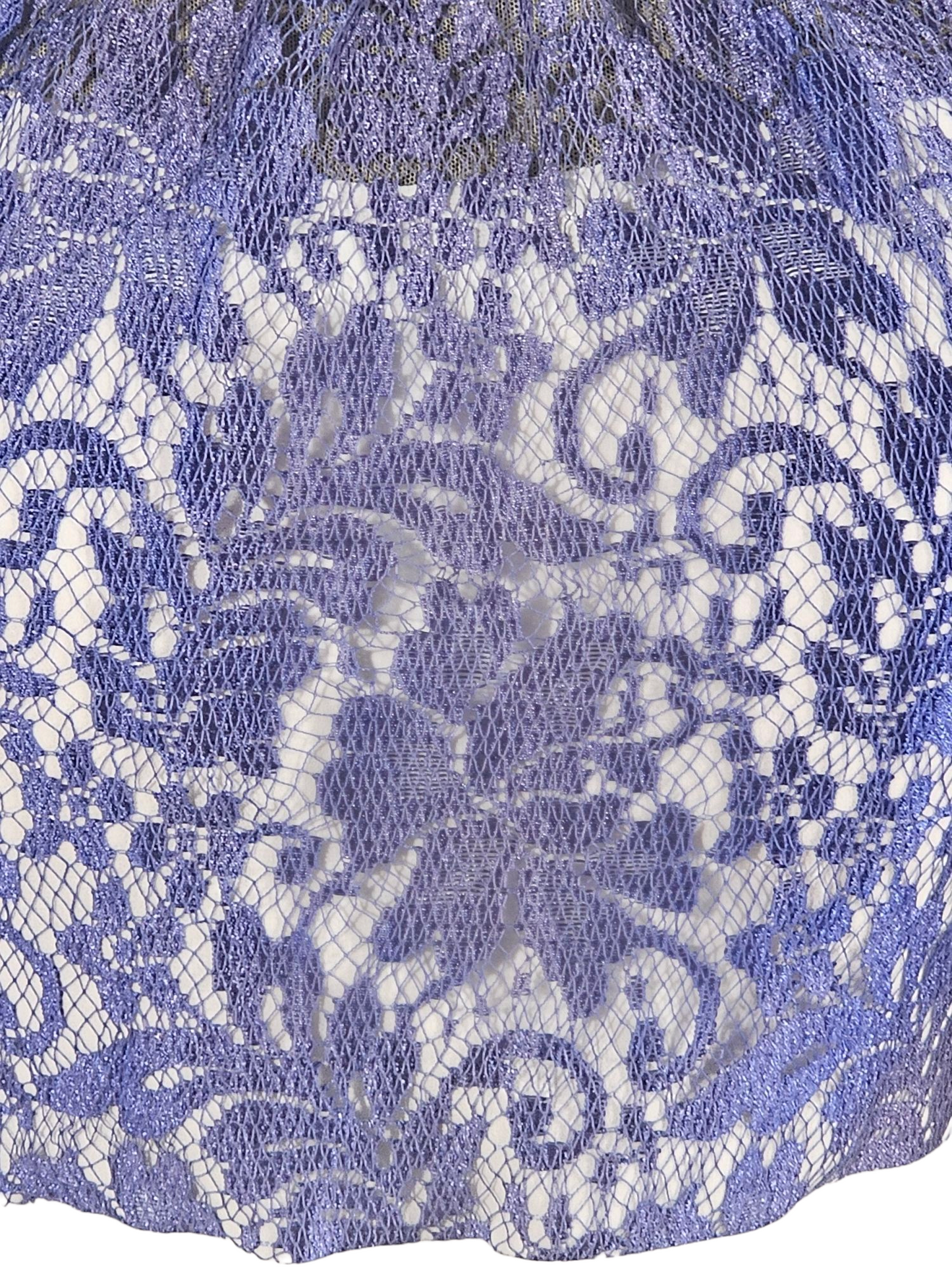 Blue Lace/White Chiffon Halter Mid-Length Dress - Da Vinci