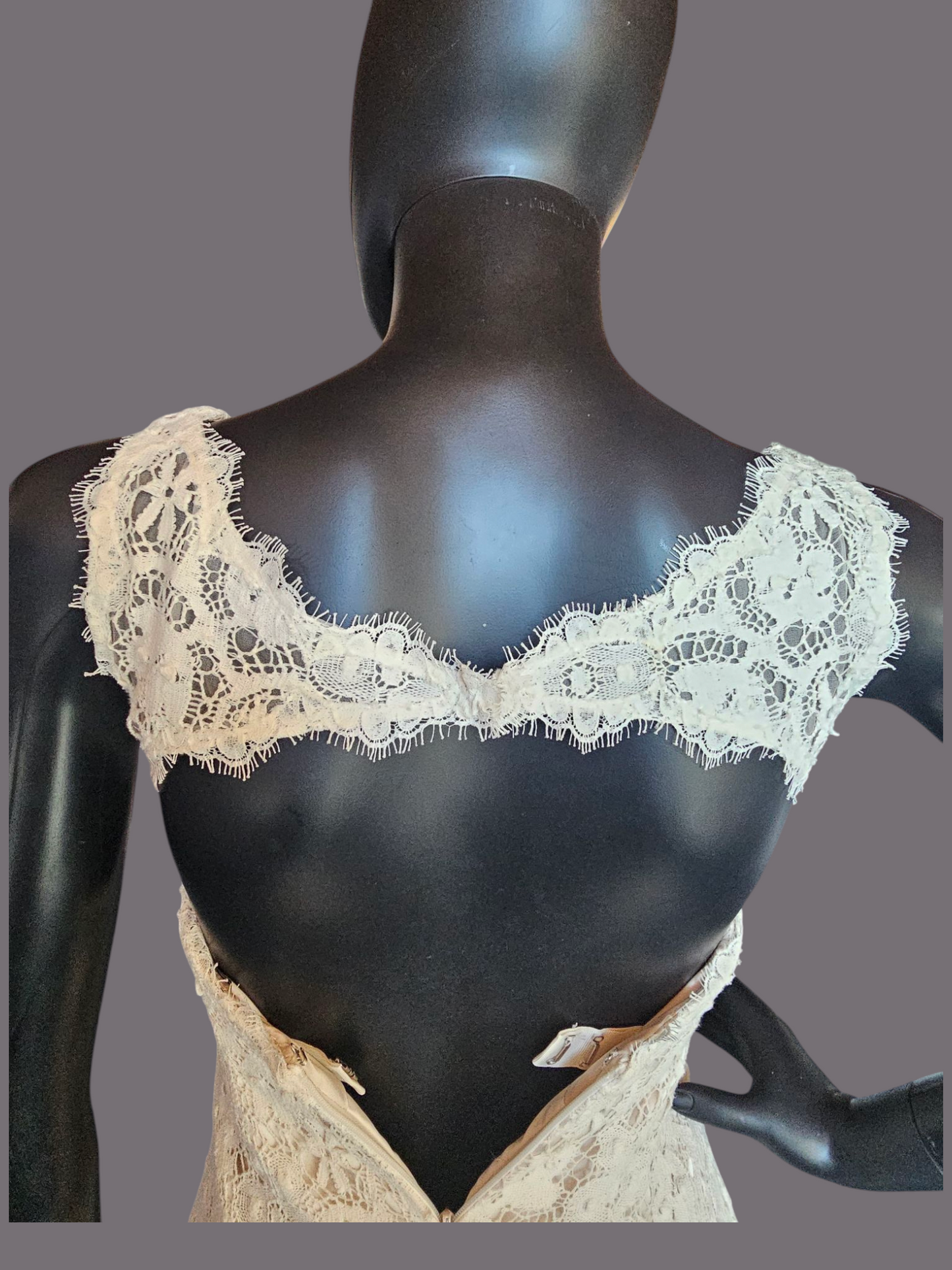 Cream Lace Over Nude Wedding Gown - Blush by JLM