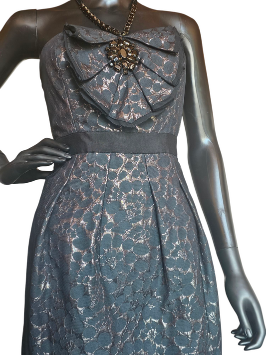 Black/Silver Jaquard Cocktail Dress - BCBG Max