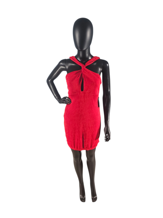 Red Cross Back Stretch Bodycon Dress - Wild Fable