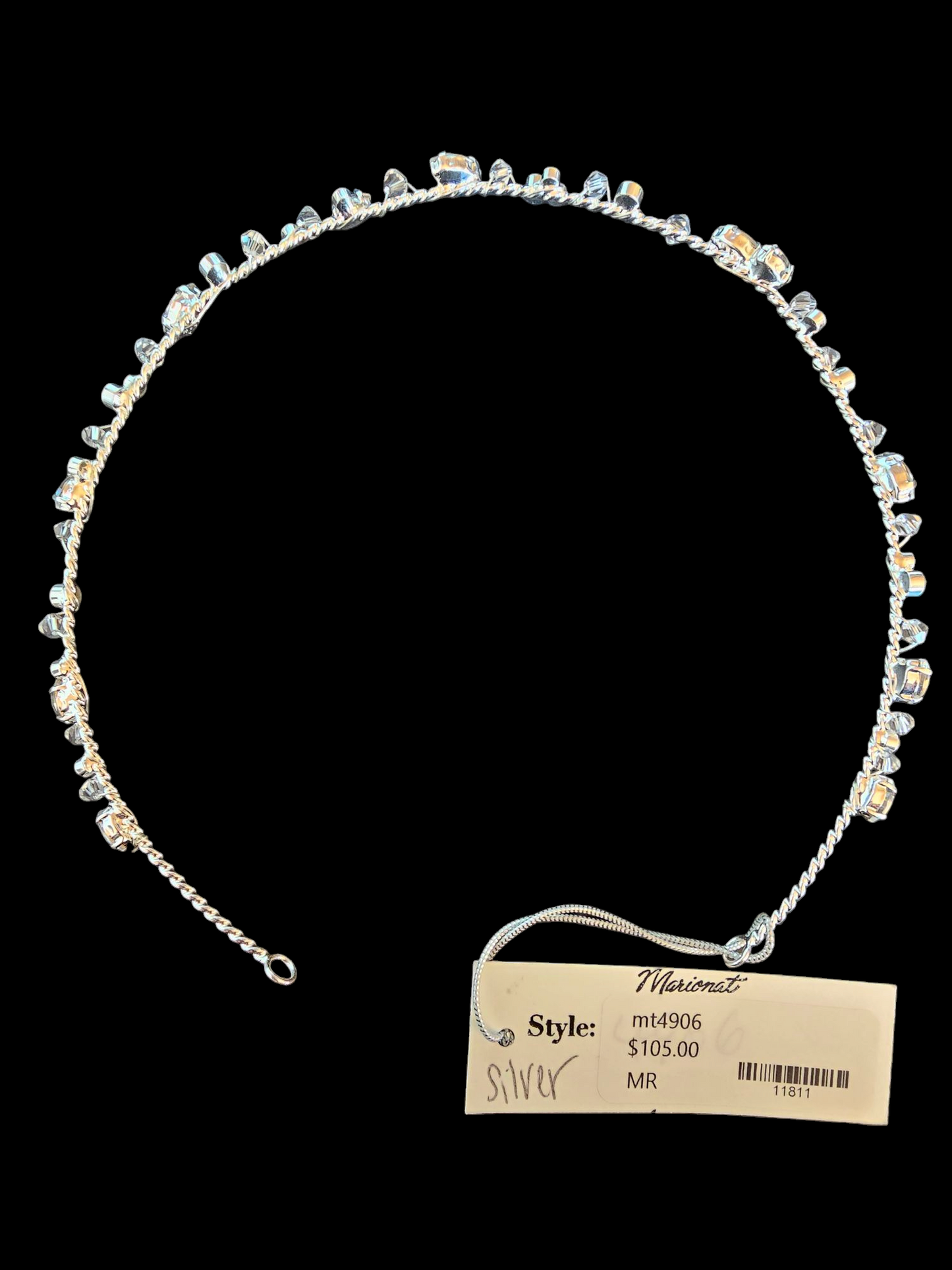 Silver Wire Minimalist Rhinestone Tiara/Headband - Marionat