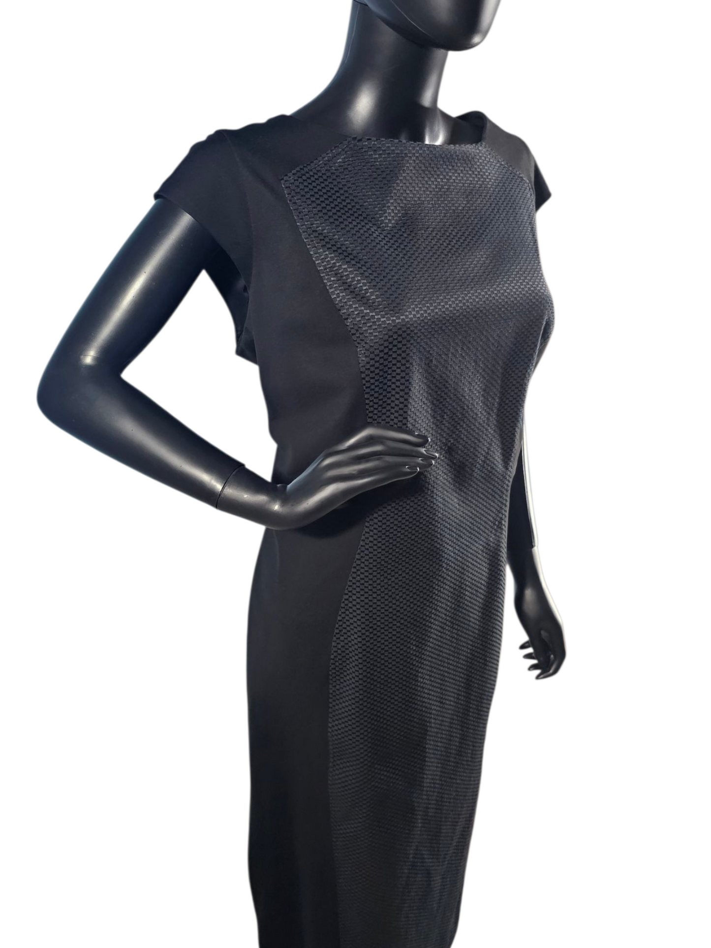 Black Mary Kay Fitted Cocktail Cap Sleeve Dress