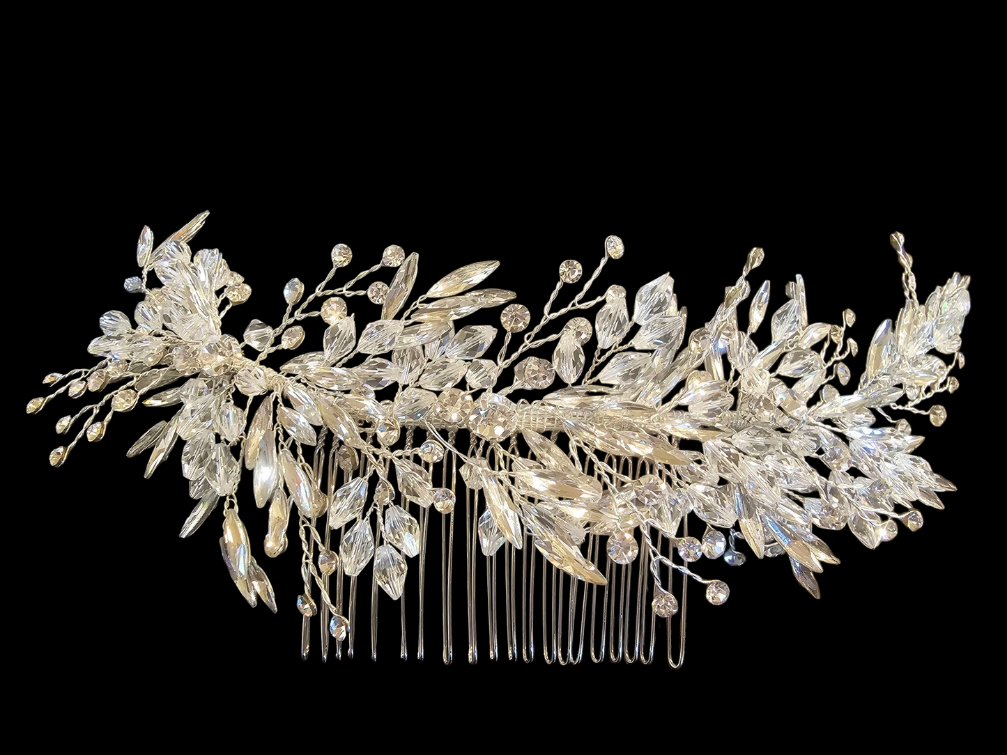 Silver/Crystal Woven Large Hairpiece