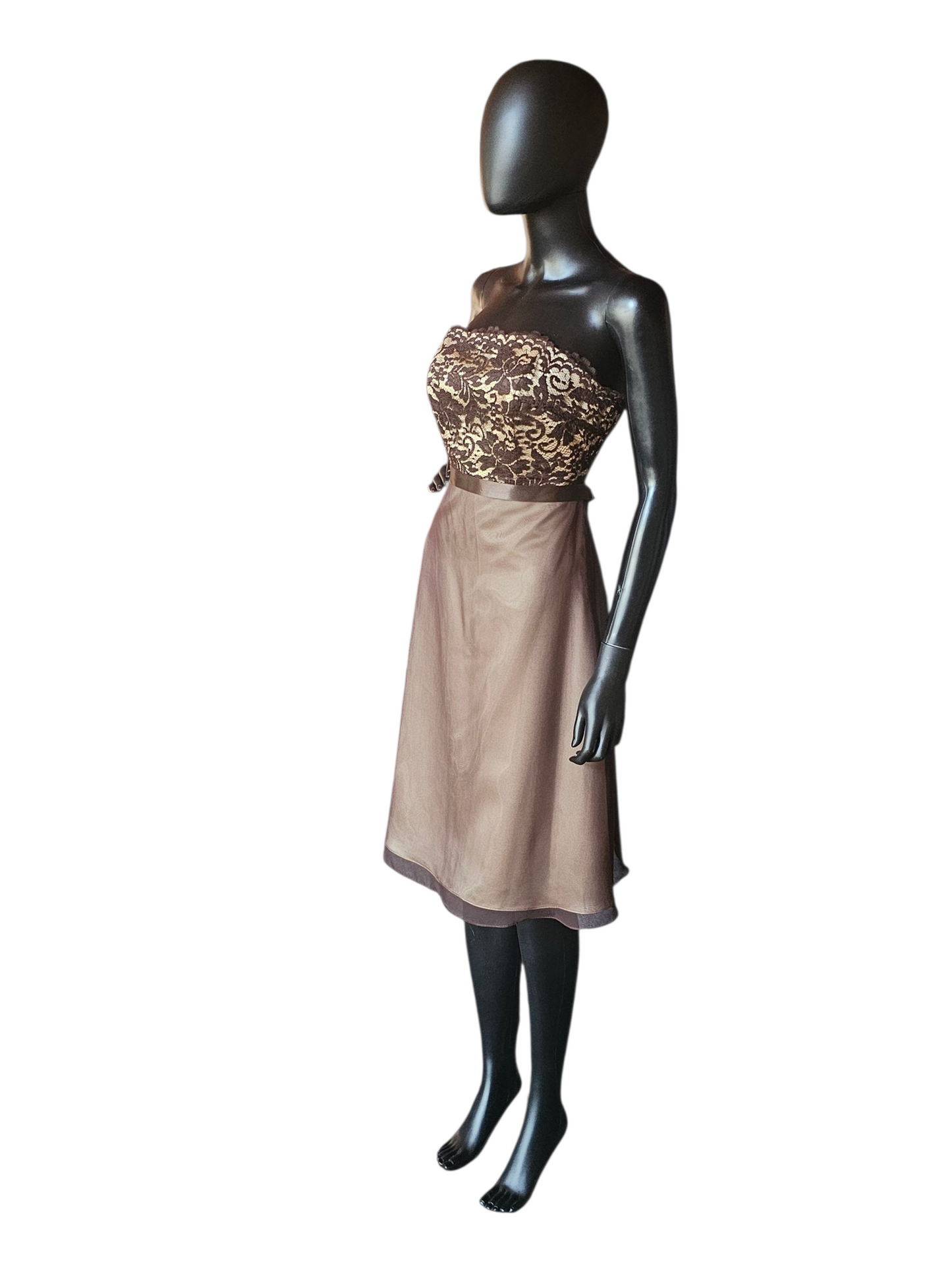 Chocolate/Gold Chiffon & Lace - Da Vinci