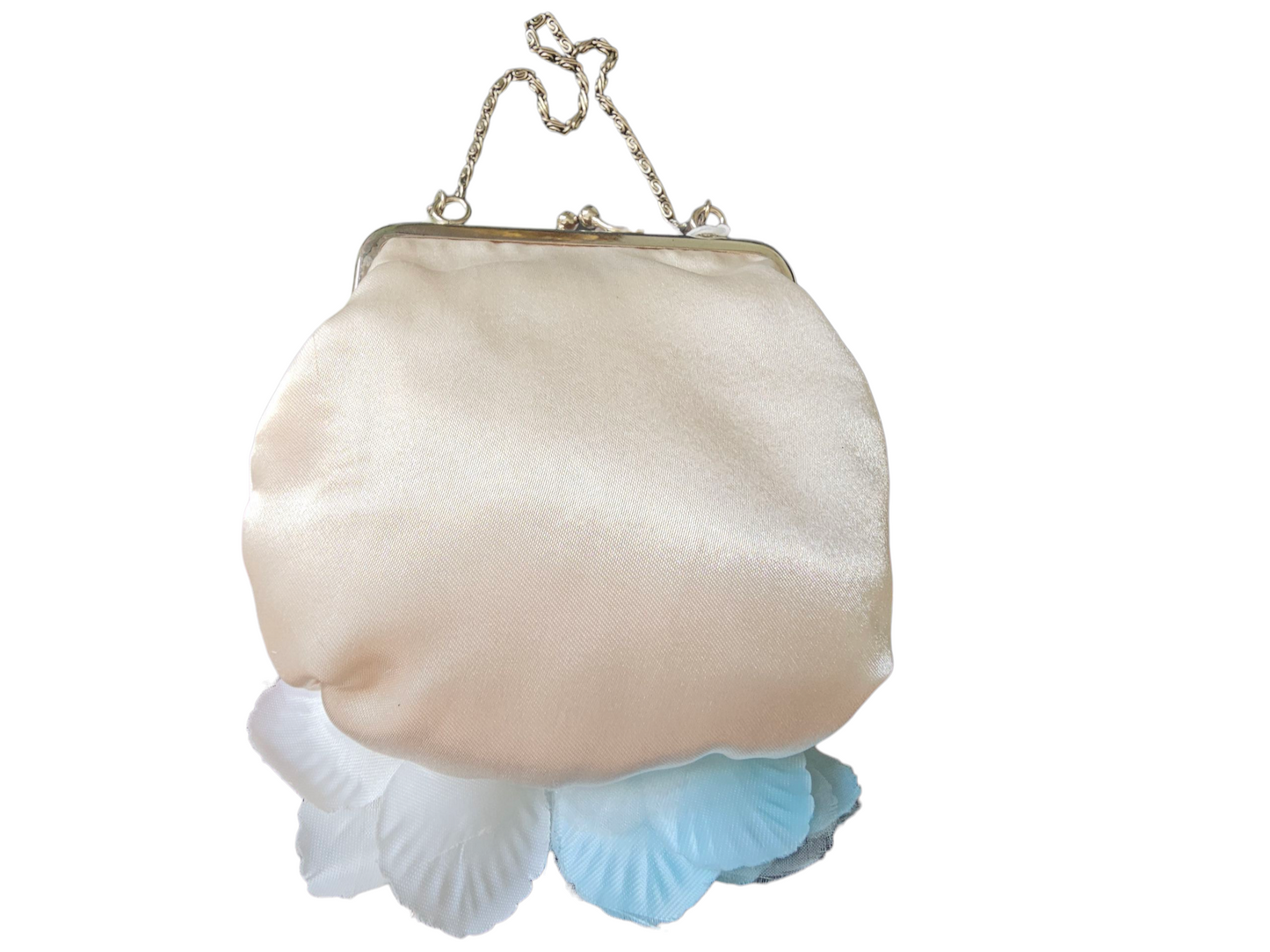 Satin/Multicolored Flower Handbag