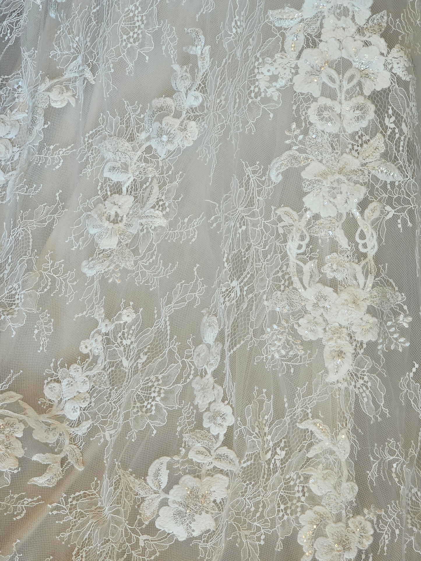 Ivory/Honey Beaded Fitted Lace Sweetheart Strapless Wedding Dress - Mori Lee