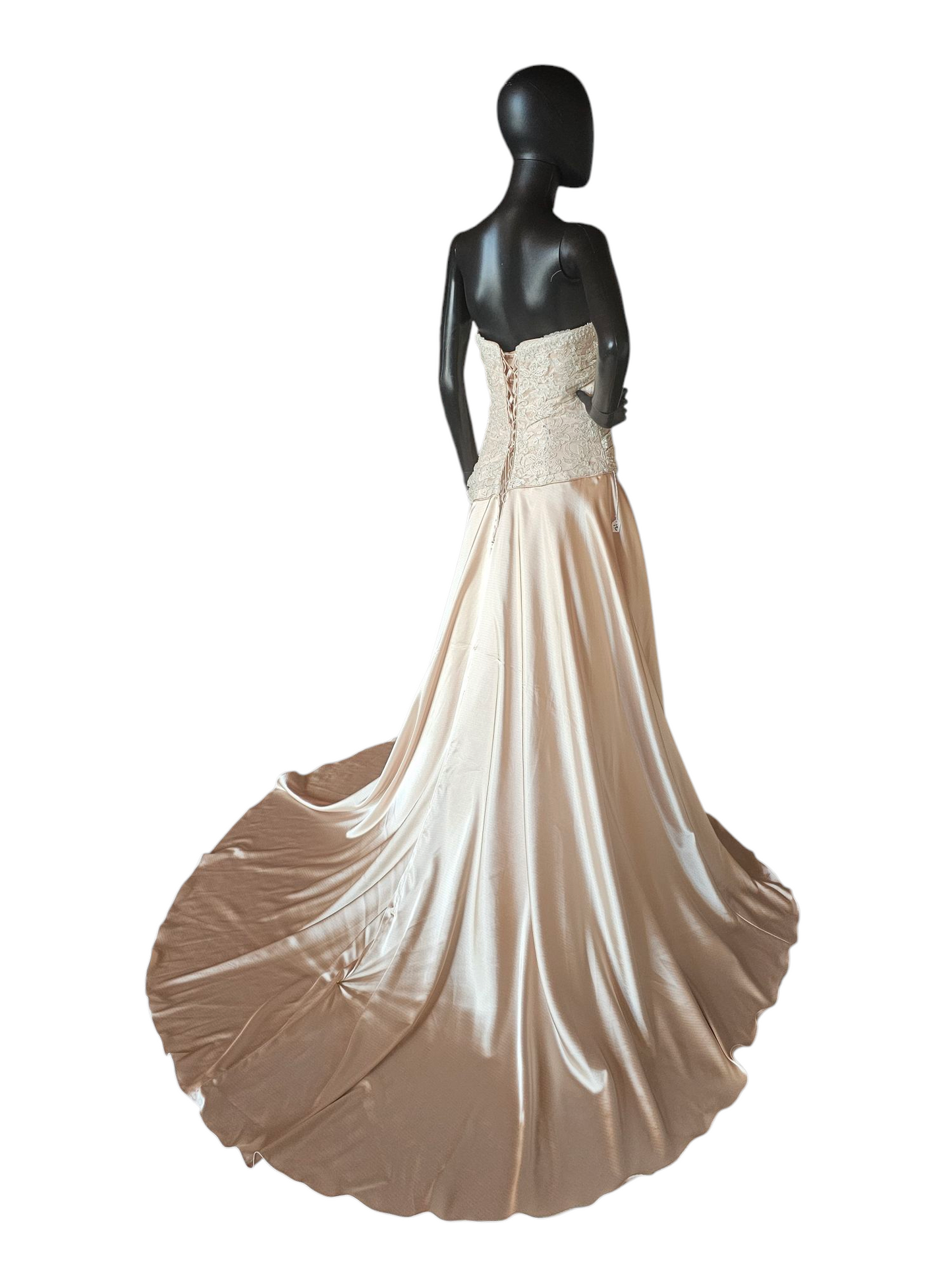 Gold Charmeuse Asymmetrical Wedding Gown - Maggie Sottero