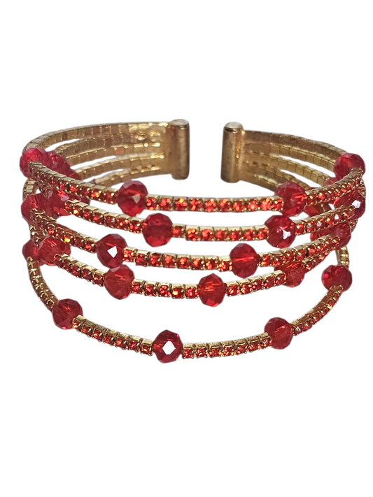 Red/Gold Crystal Cuff