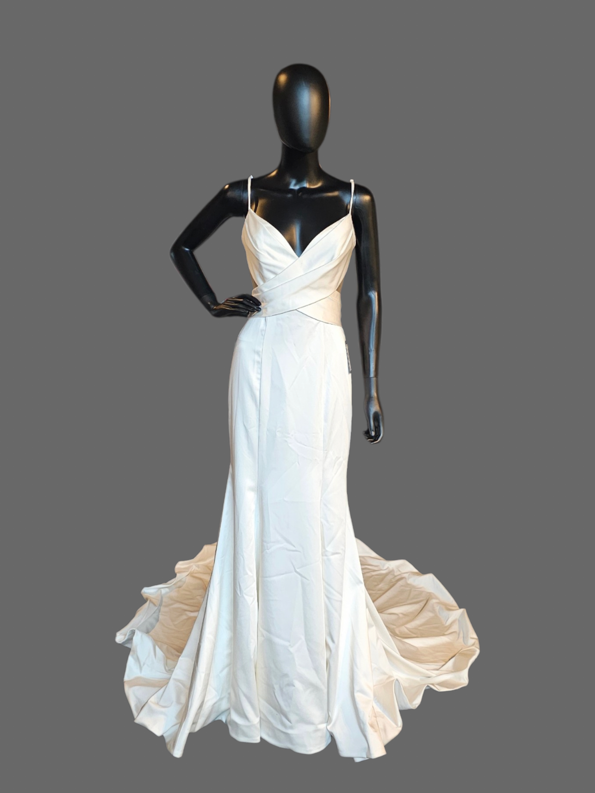 Ivory Silky Satin Cutout Sheath - Wilderly