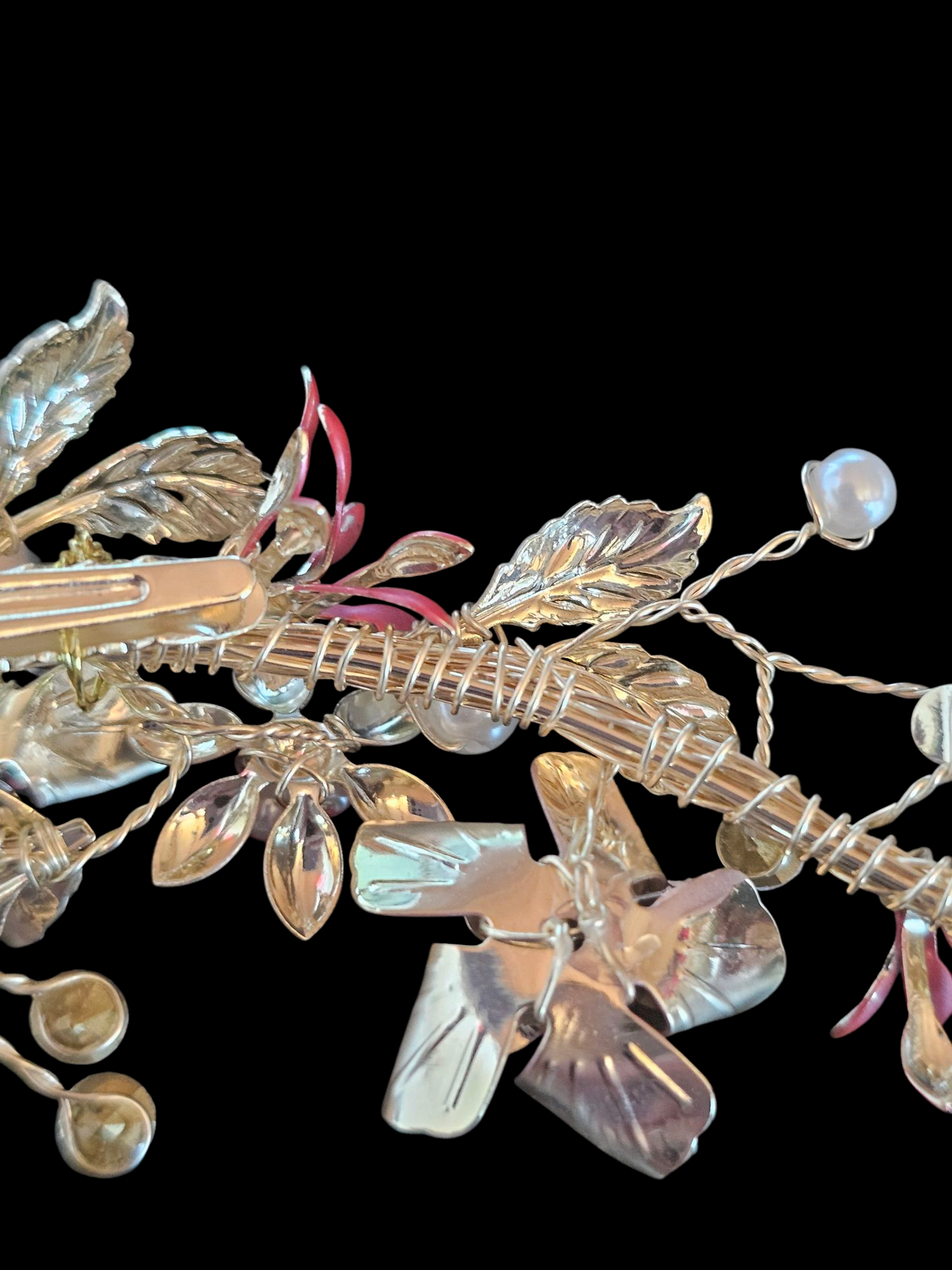 Soft Pink Metal Floral Hair Clip - Le Crystal