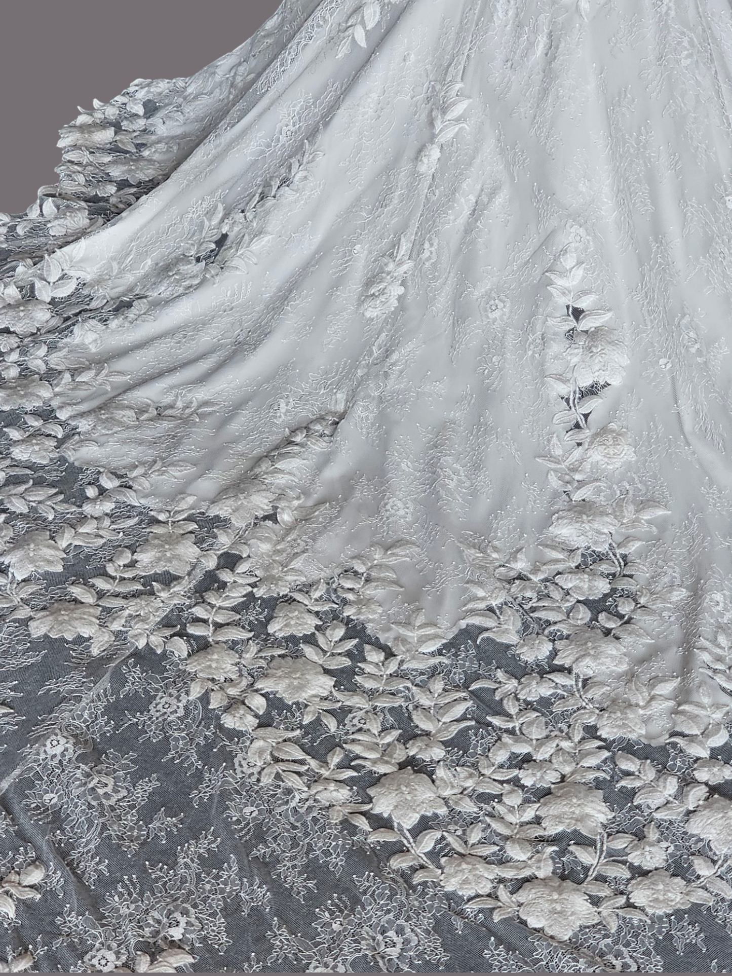 Ivory Lace Illusion Plunge Fitted - Brooklyn Grace