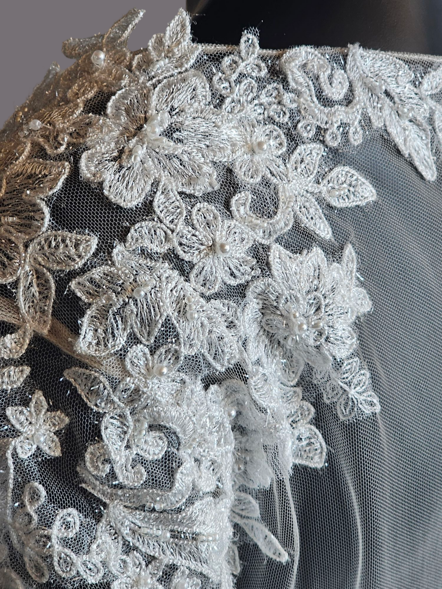 Illusion Bodice Long Sleeve A-Line Wedding Gown  - Evelyn Bridal